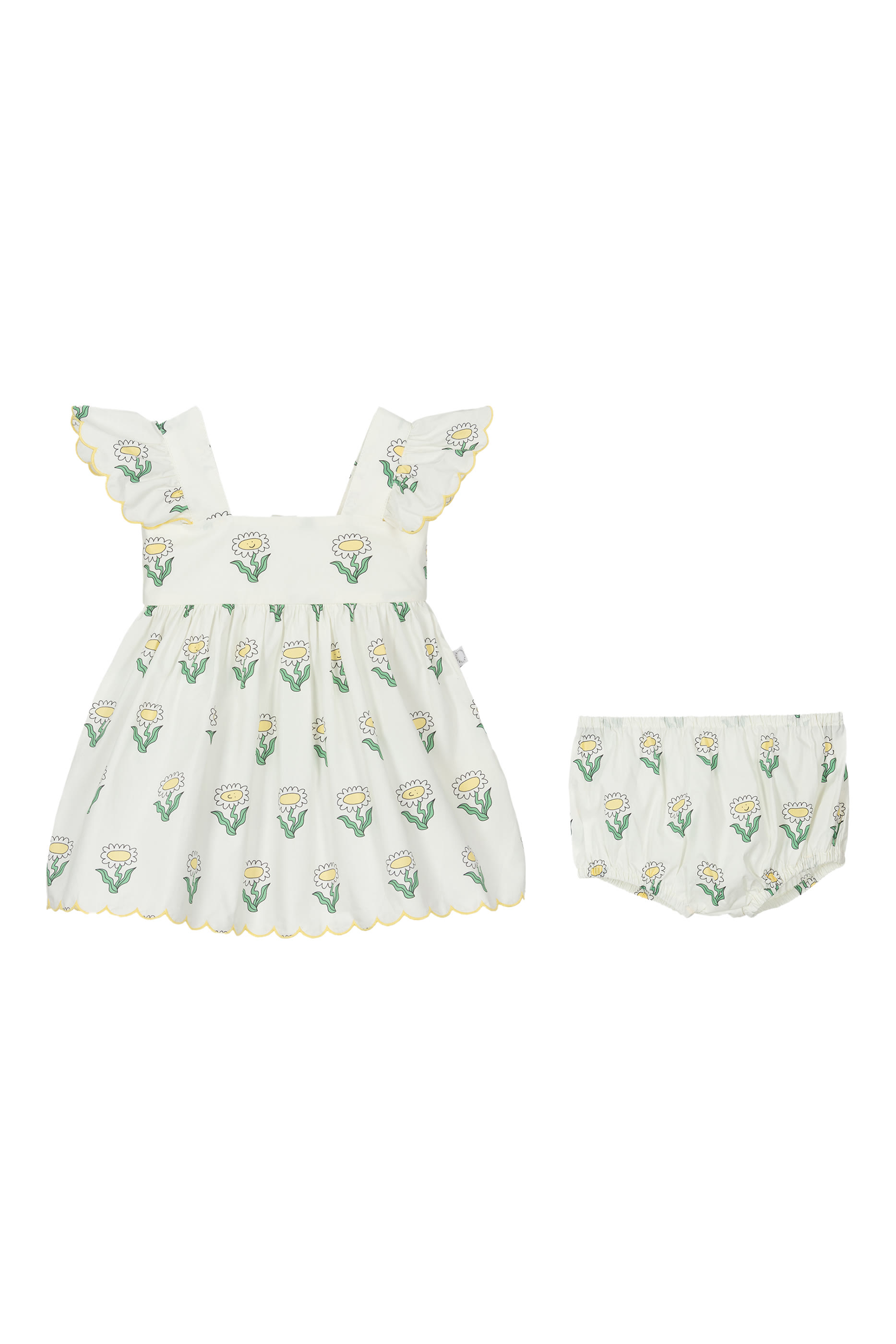 Kids Sunflower Print Dress & Bloomers Set