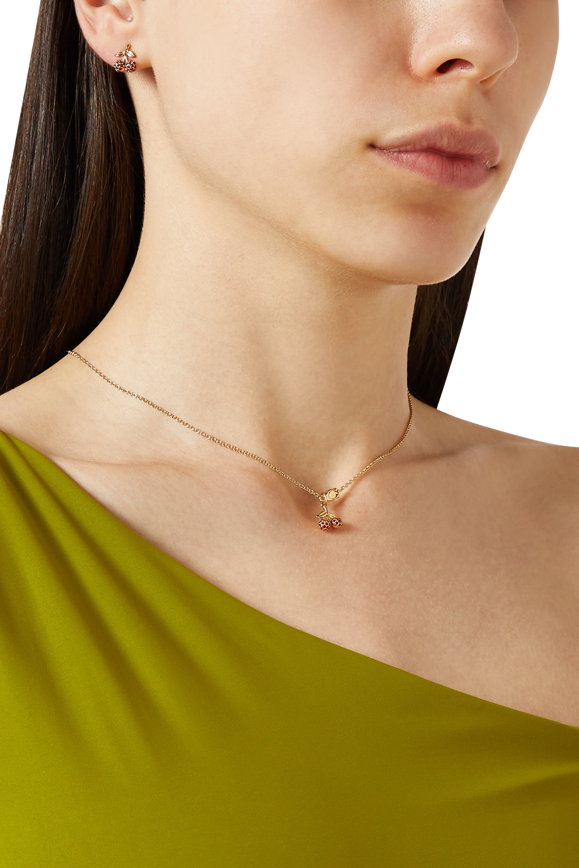  Pav&eacute; Cherry Studs 