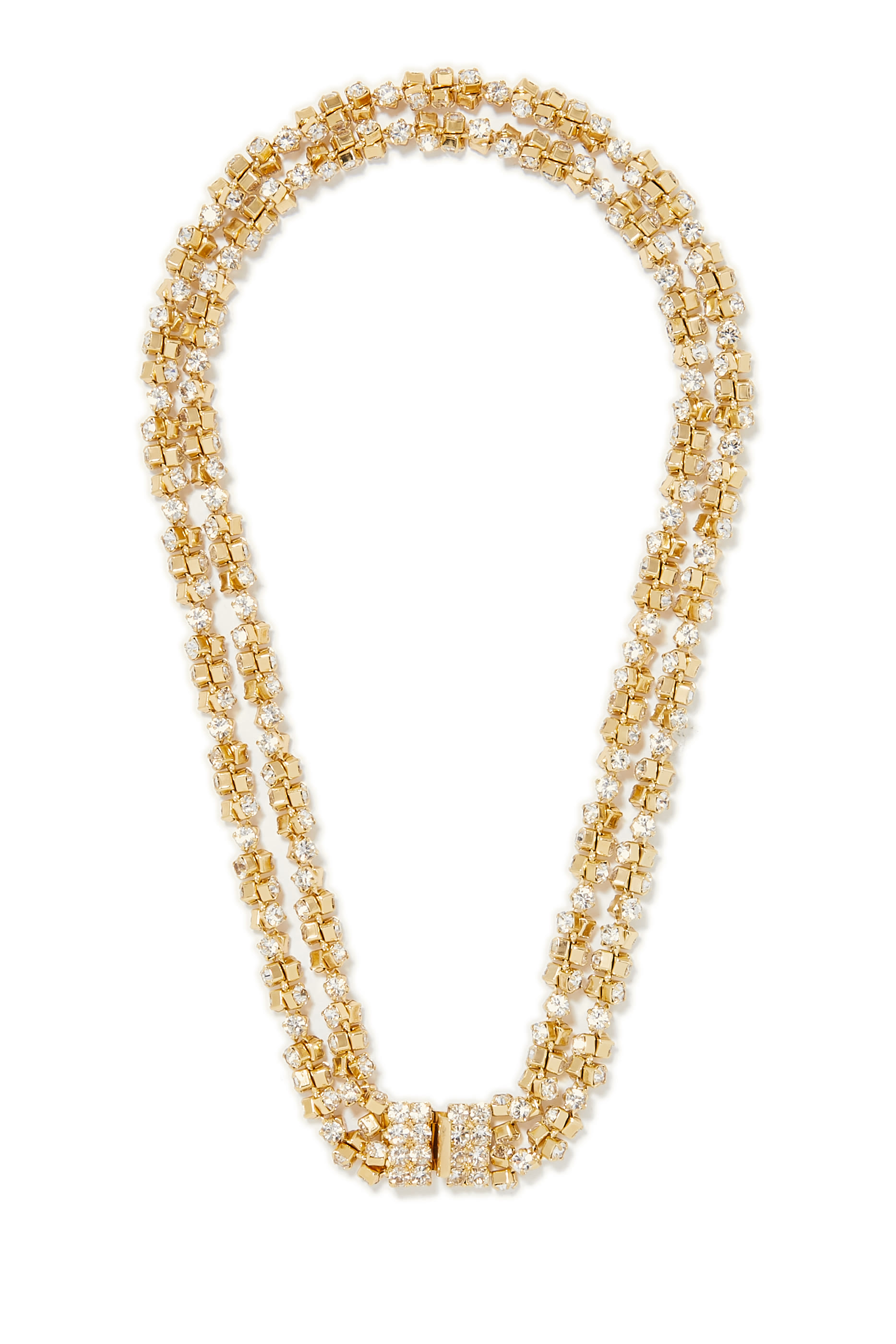 Treviso Rhinestone Gold Necklace