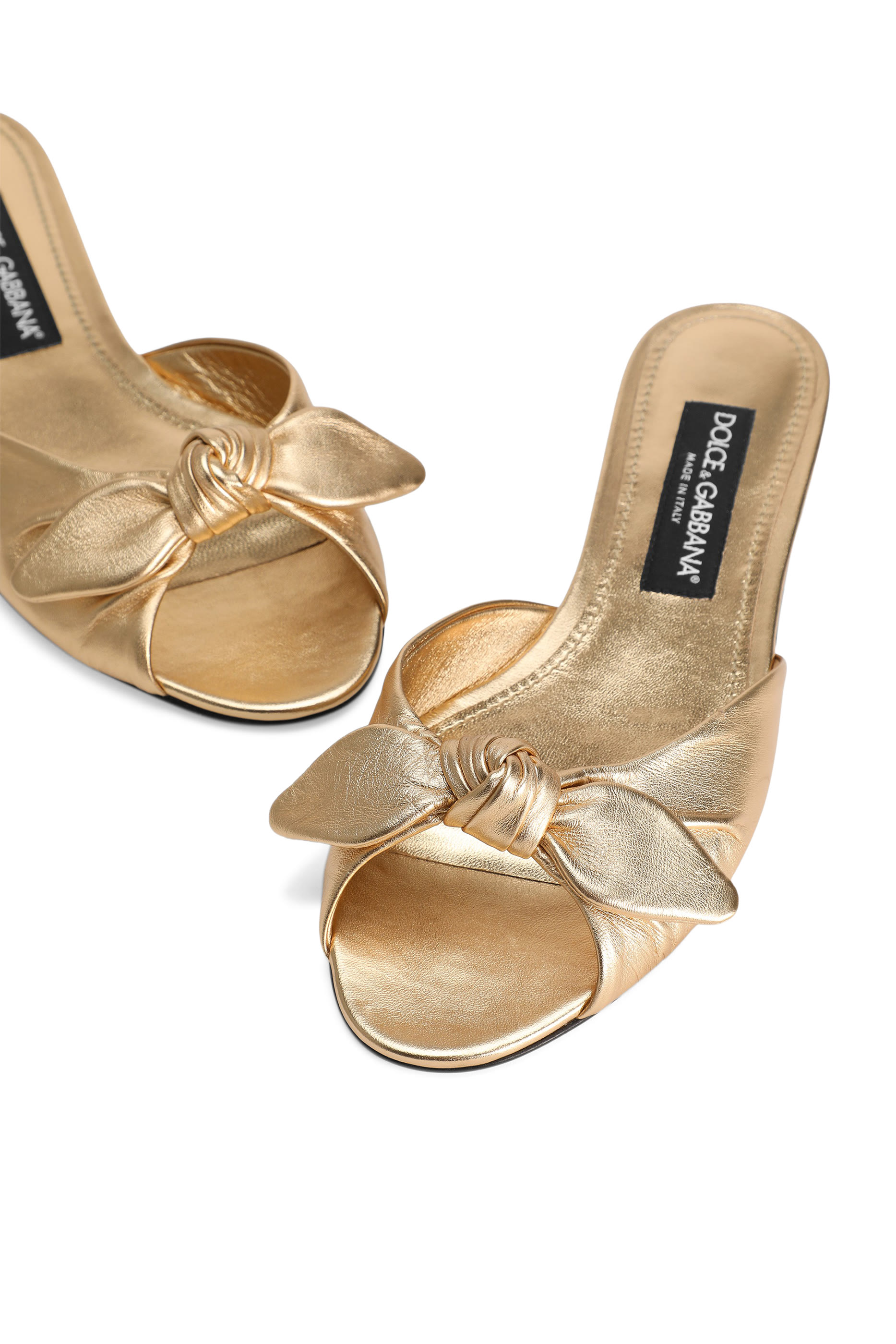 Bow-Detail Leather Sandals