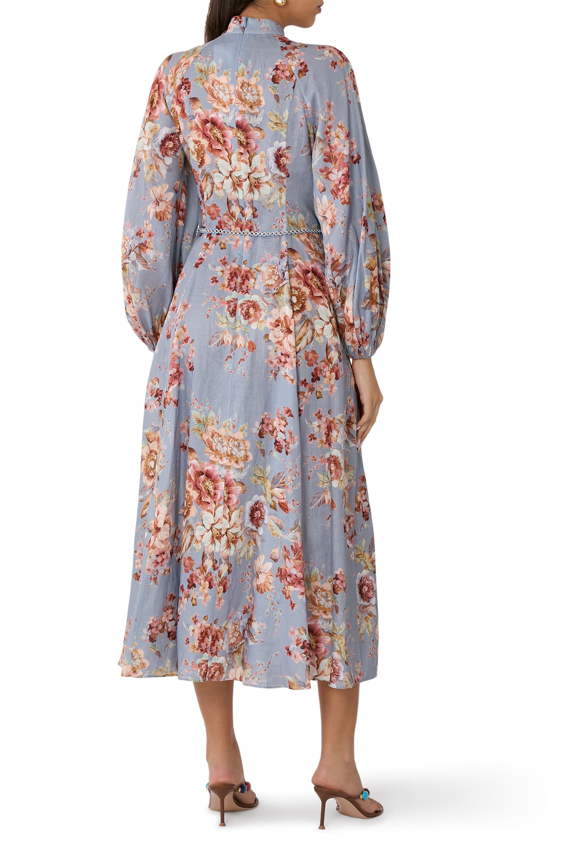 Awaken Floral Linen Midi Dress