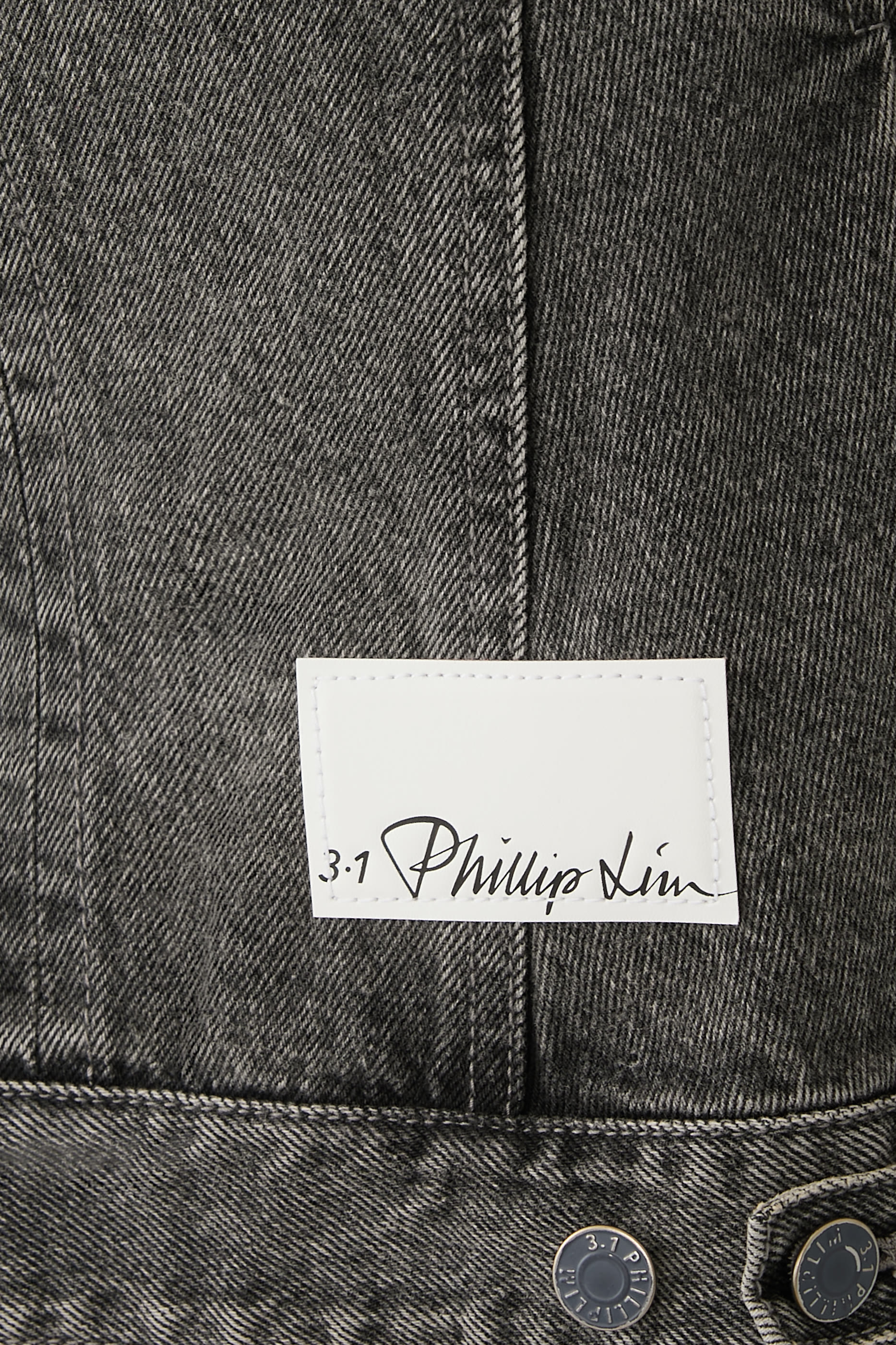 Flounce Hem Hybrid Denim Top