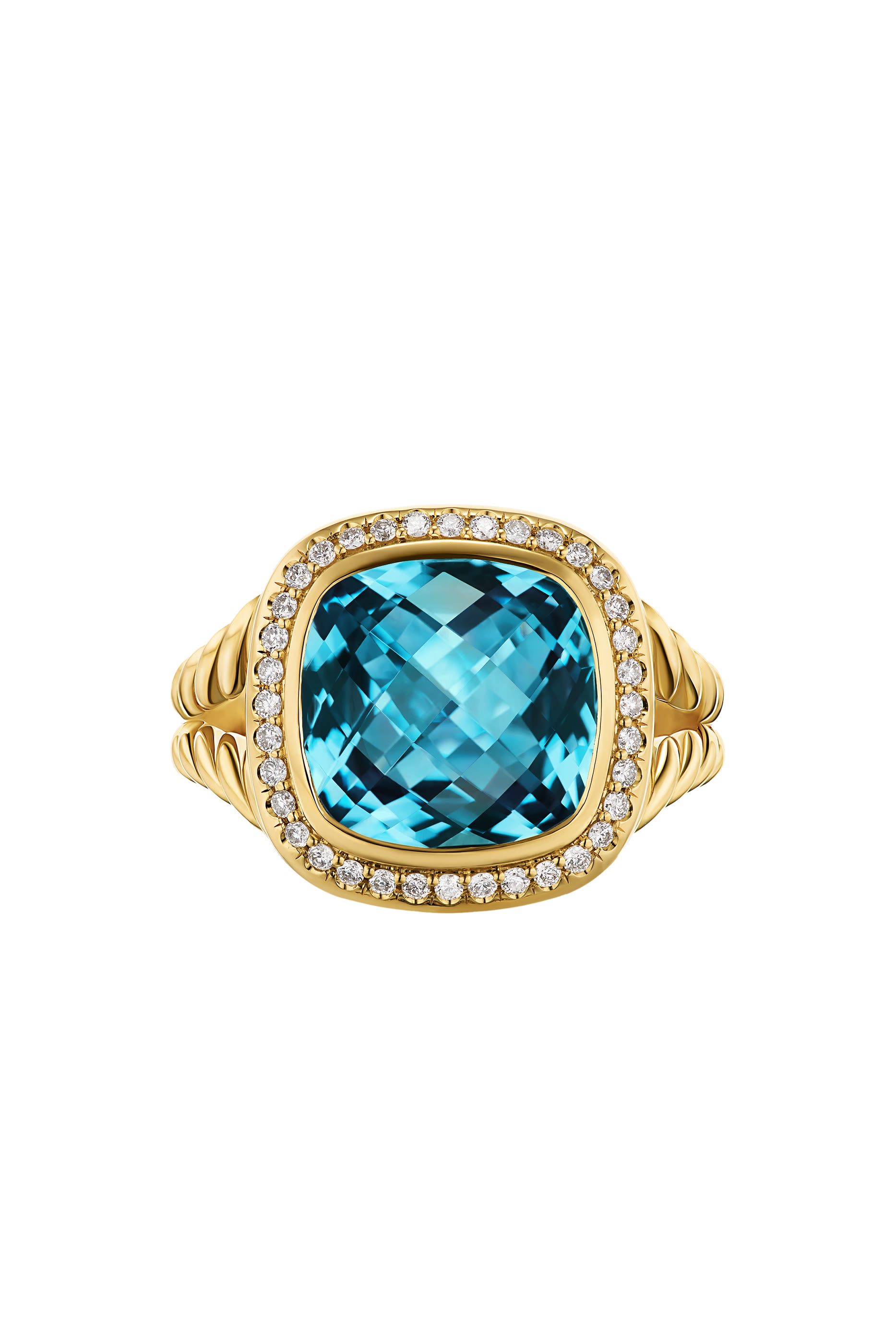 Albion® Ring, 18k Yellow Gold & Topaz, Diamonds
