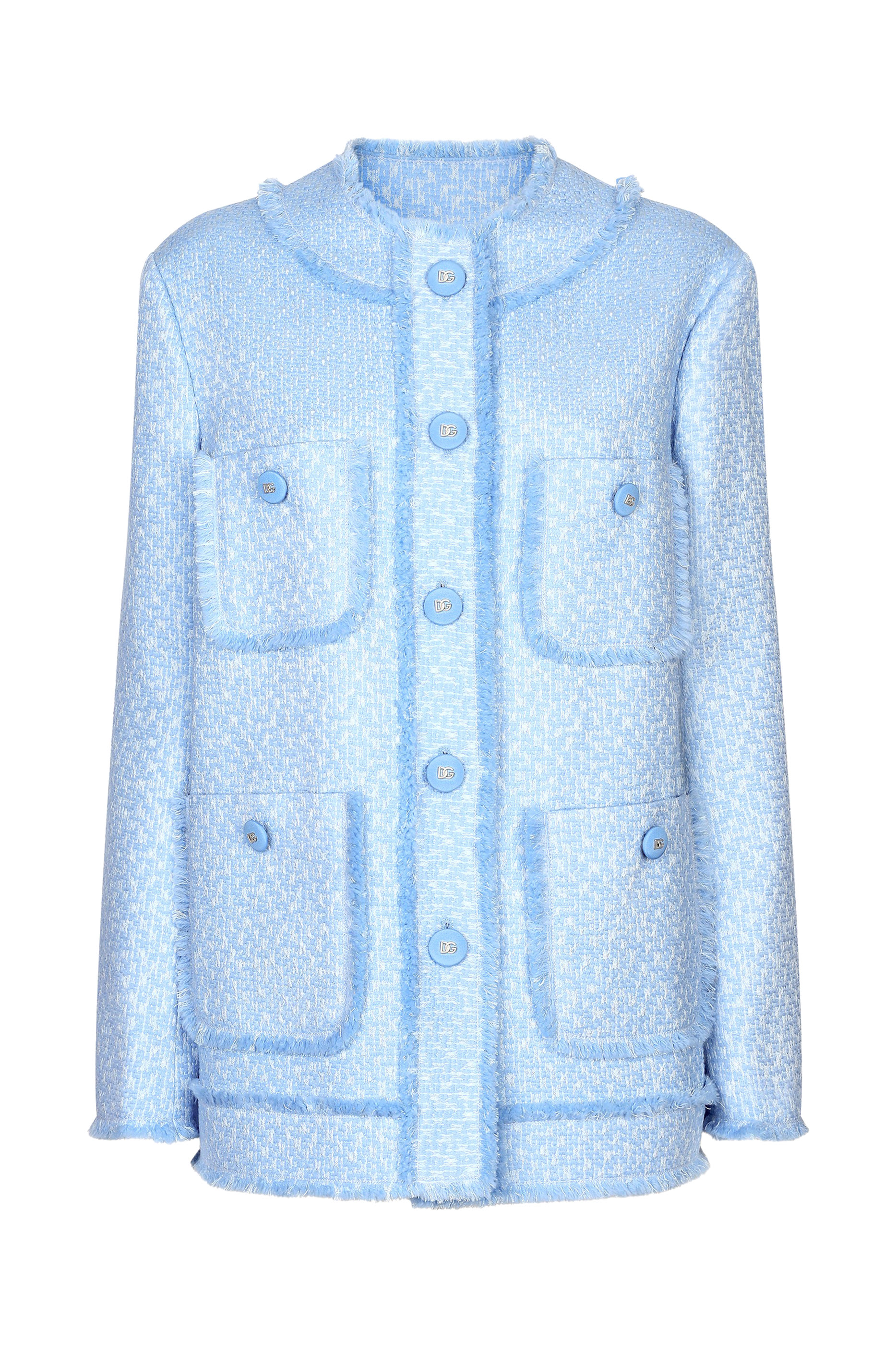 Single-Breasted Raschel Tweed Jacket