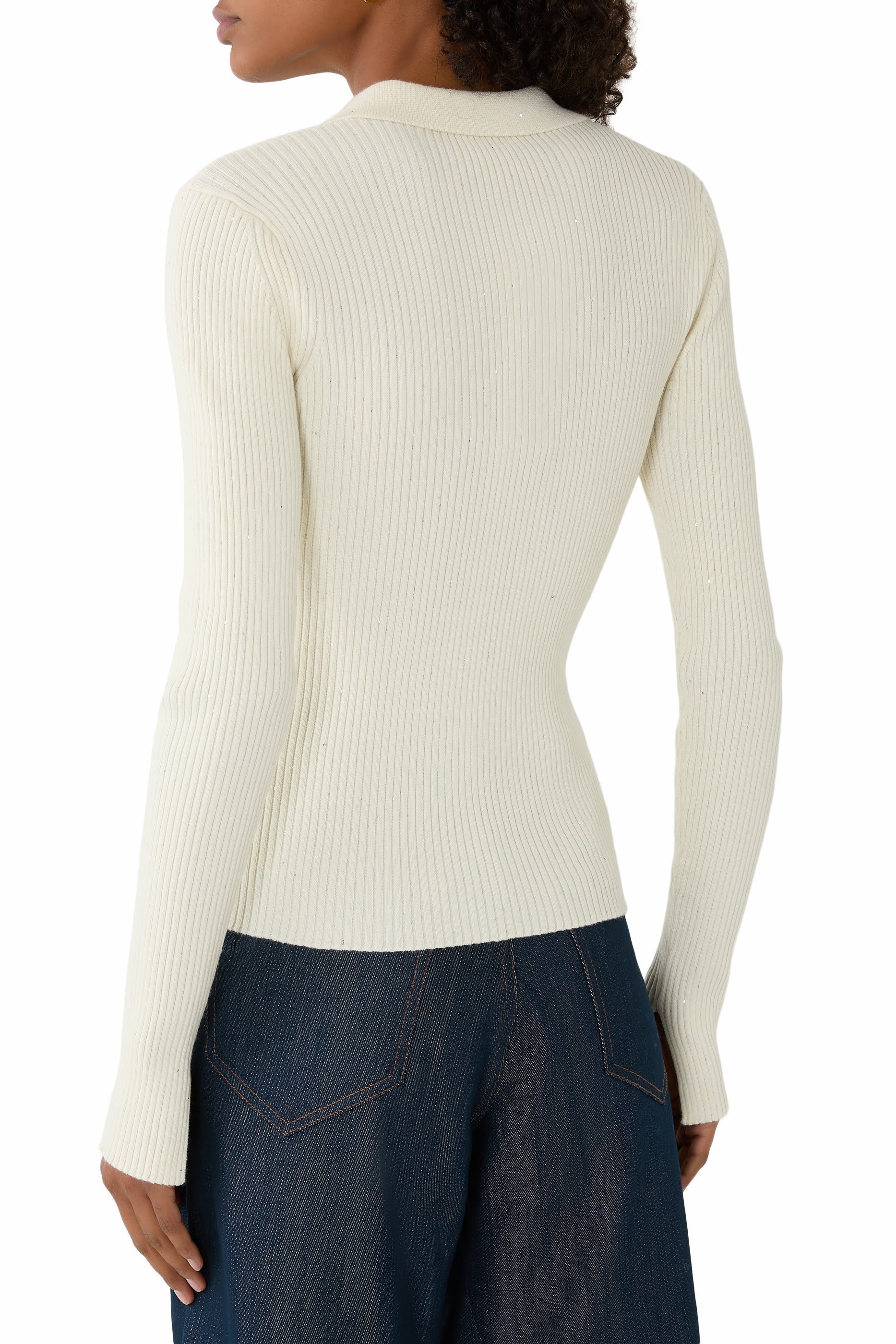 Fine Sequin Knitted Polo