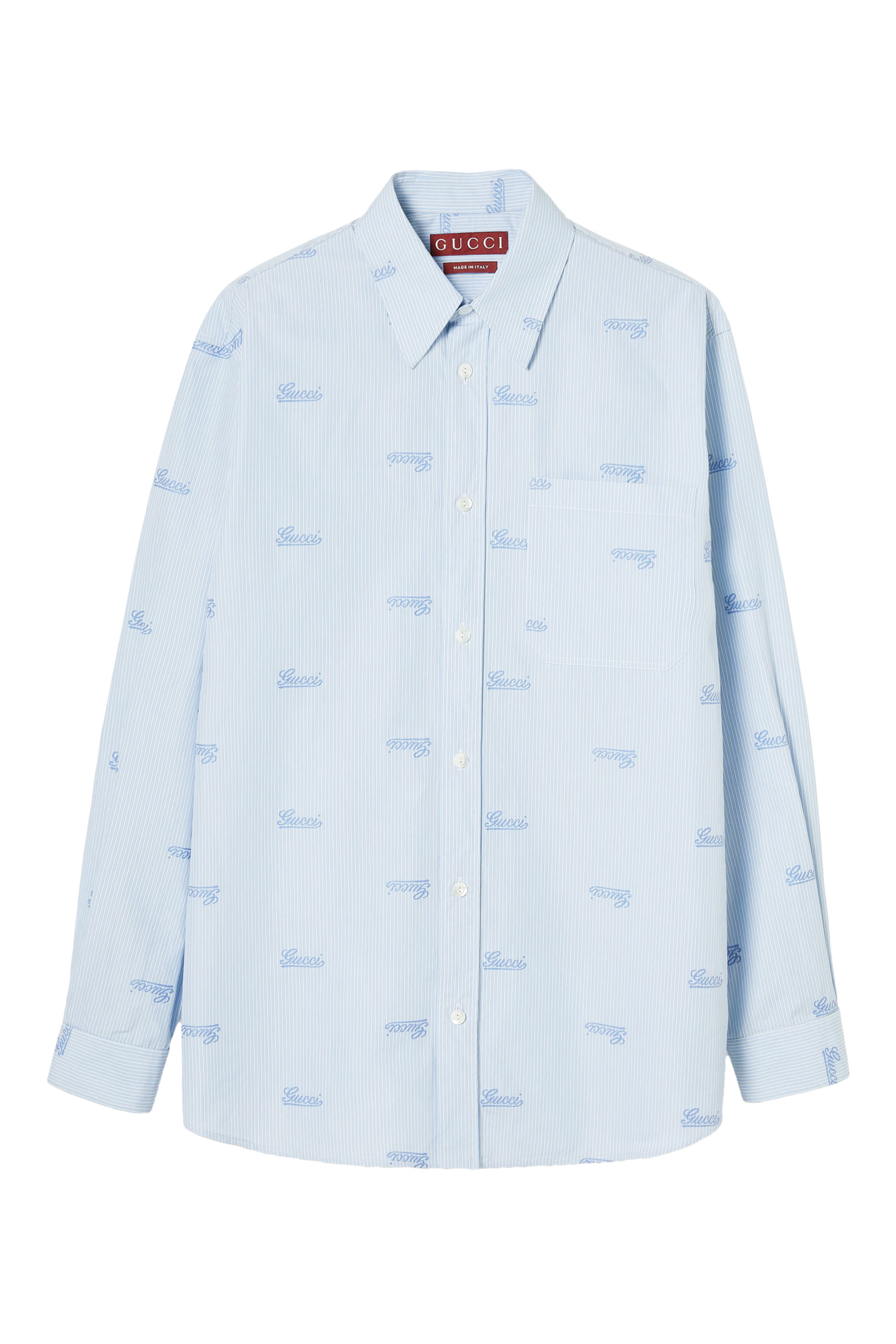 Embroidered Striped Cotton Shirt