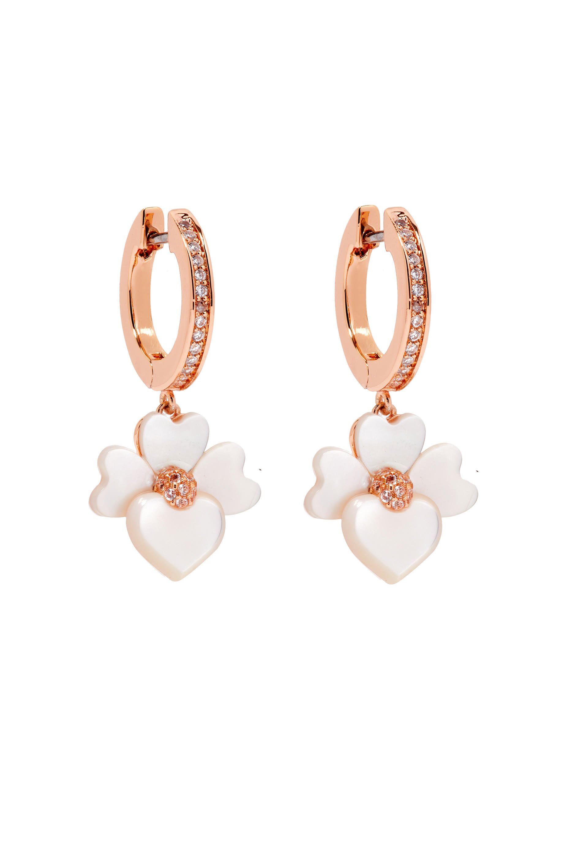 Precious Pansy Pavé Drop Earrings