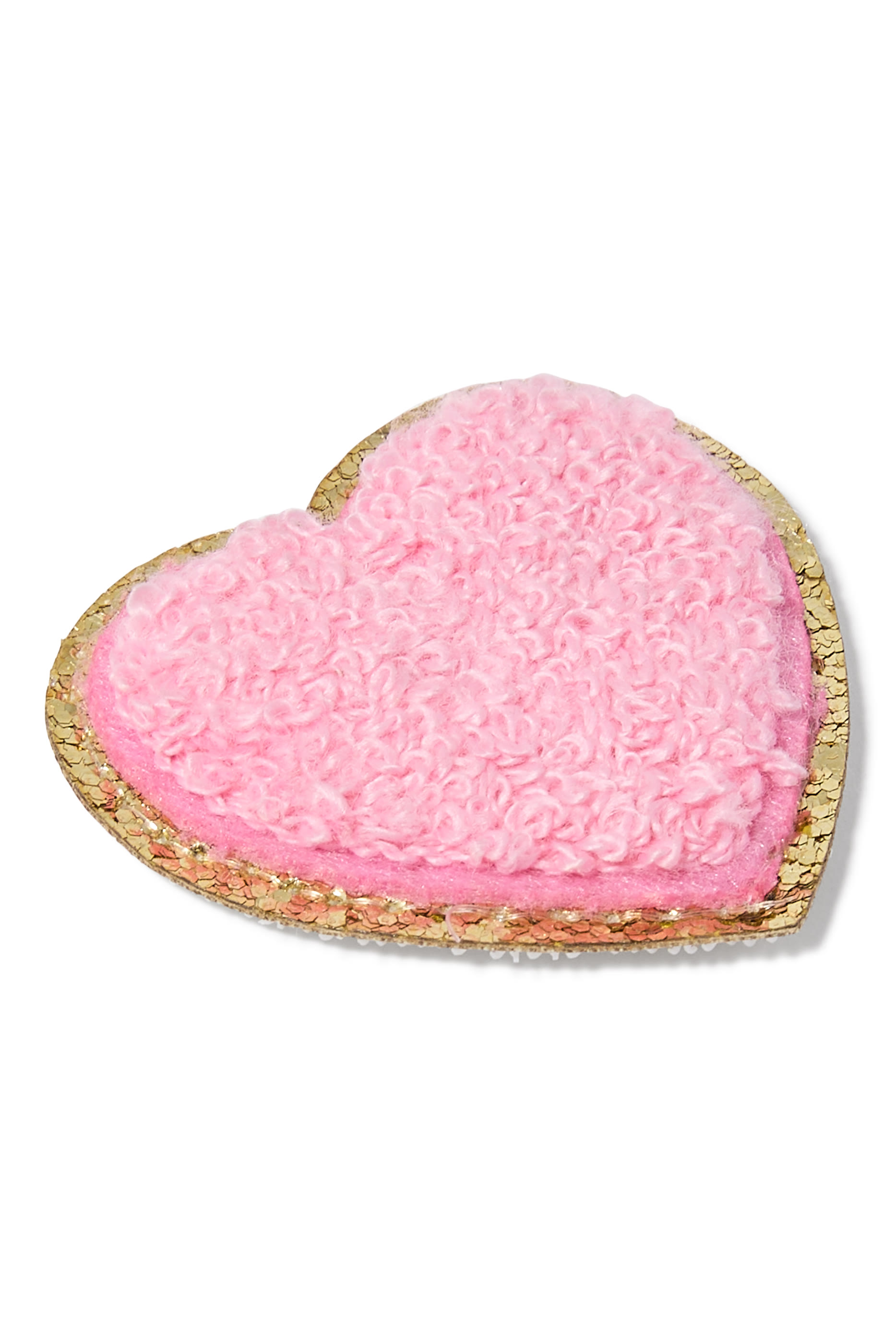 Kids Chenille Sparkle Heart Patches Set of 2