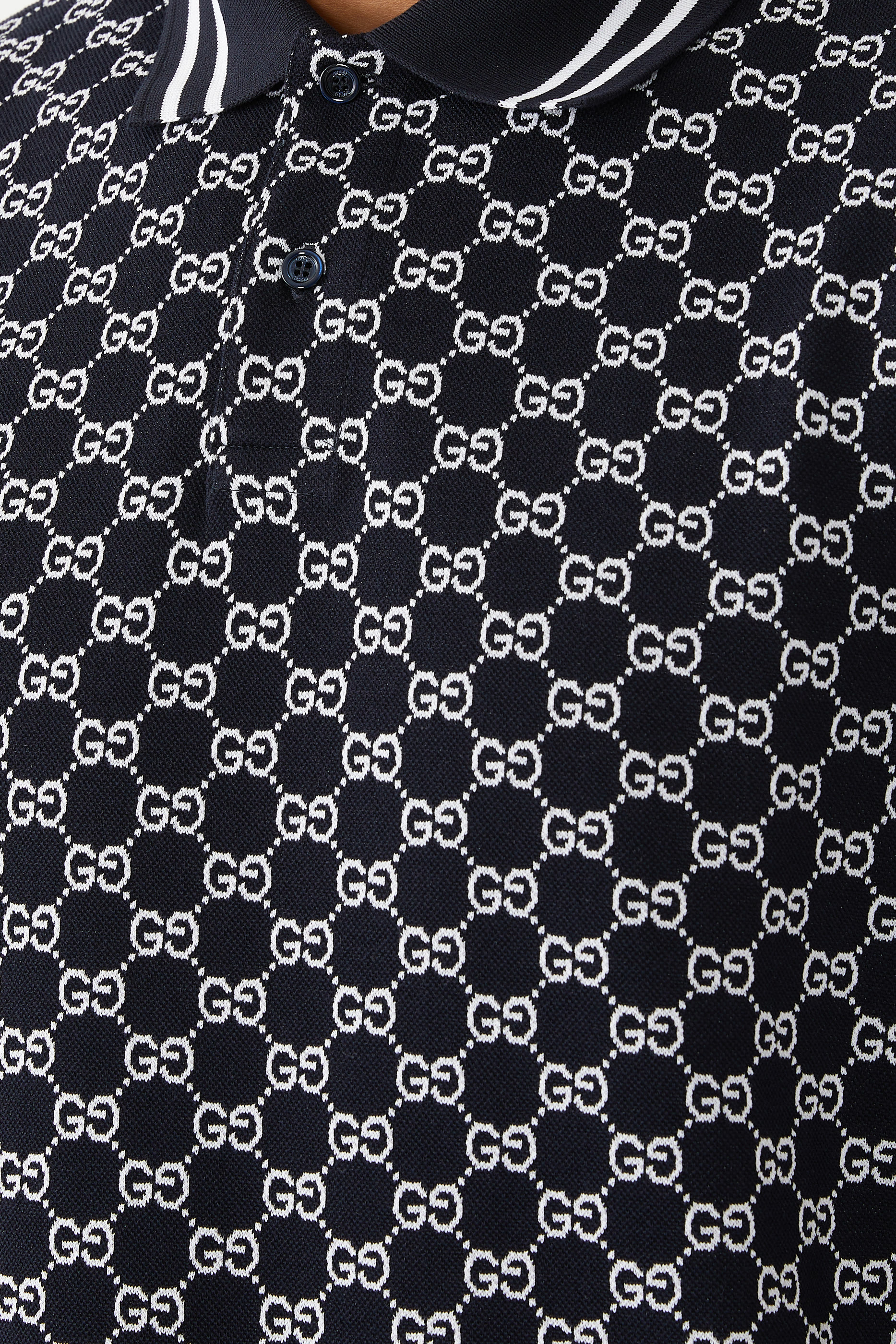 GG Cotton Piquet Jacquard Polo Shirt