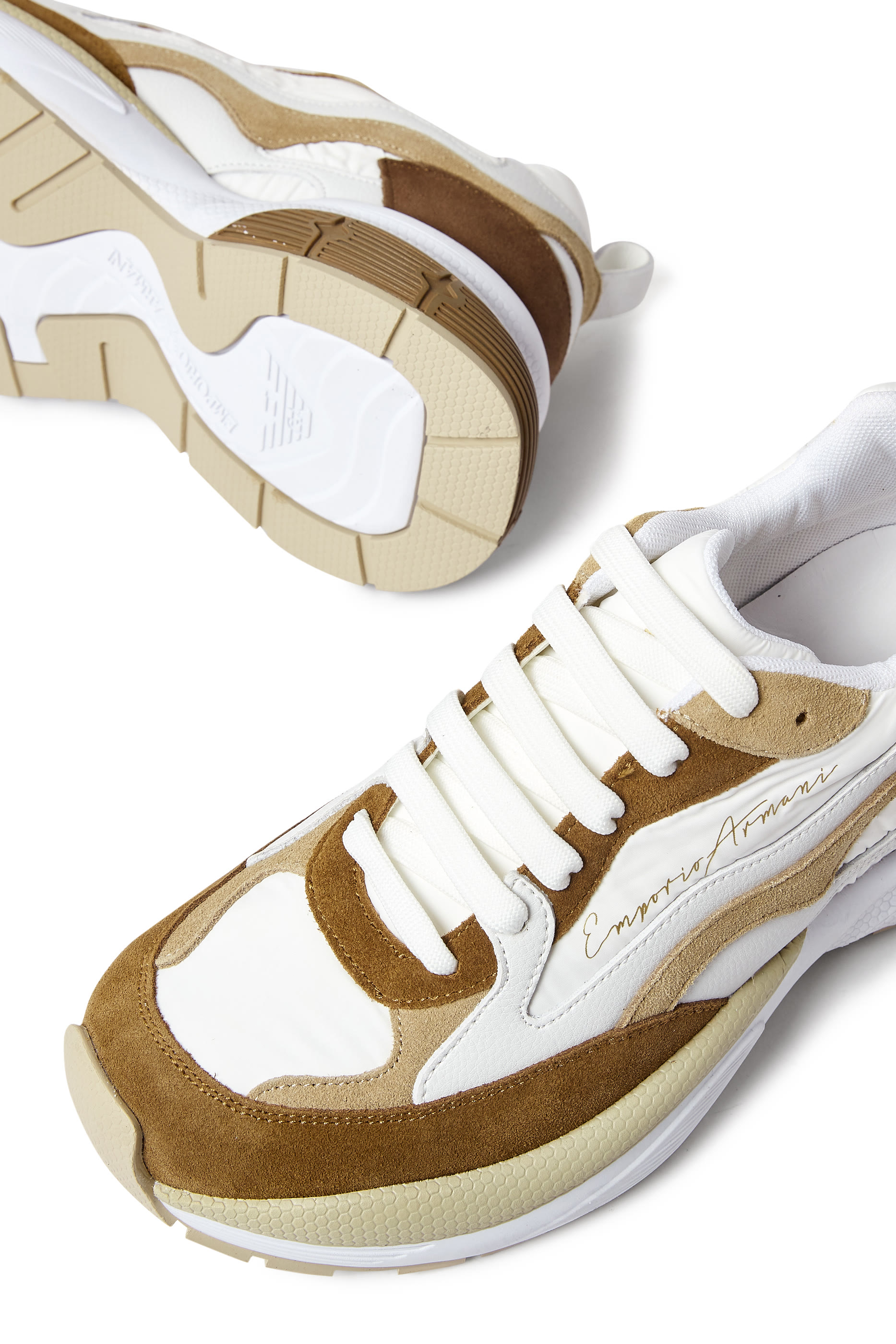 Signature Logo Mesh Sneakers with Laminated Details