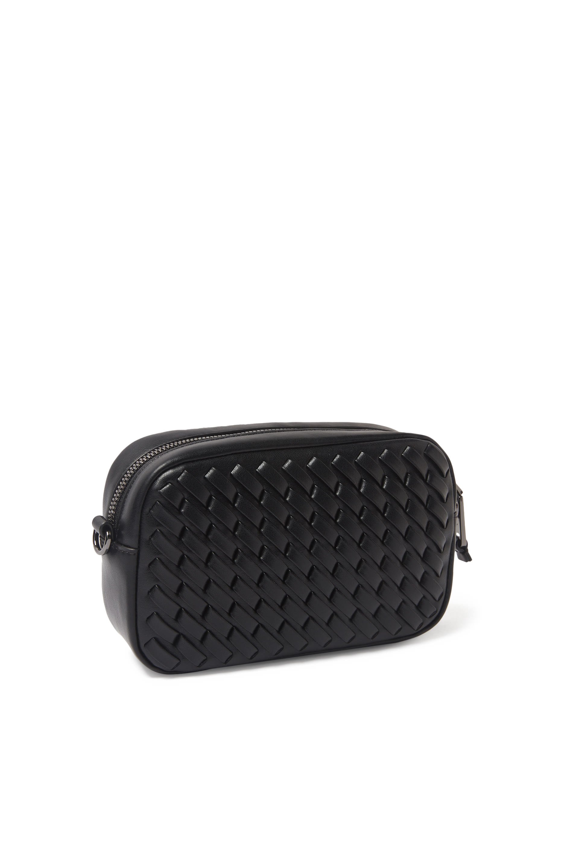 Interwoven Leather Camera Case with Chain Shoulder Strap