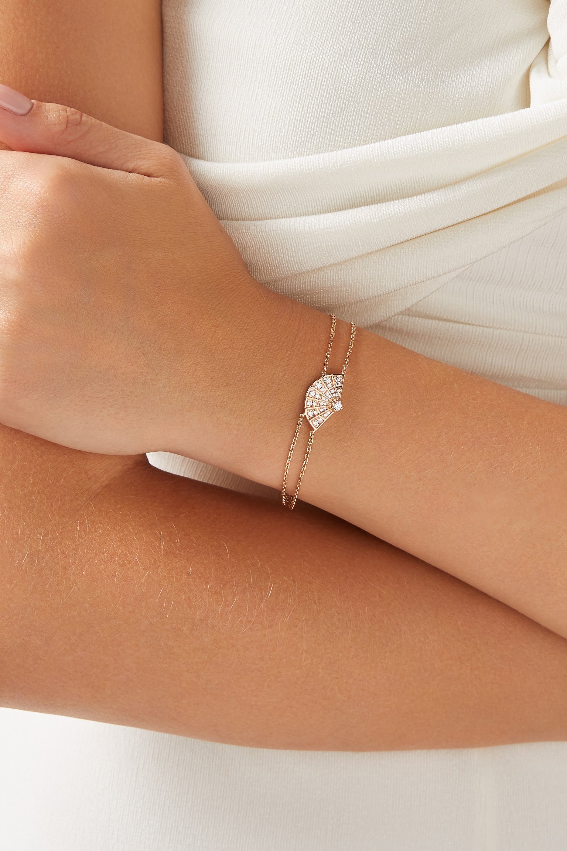 Fanfare Symphony Mini Icons Bracelet, 18k Rose Gold & Diamonds