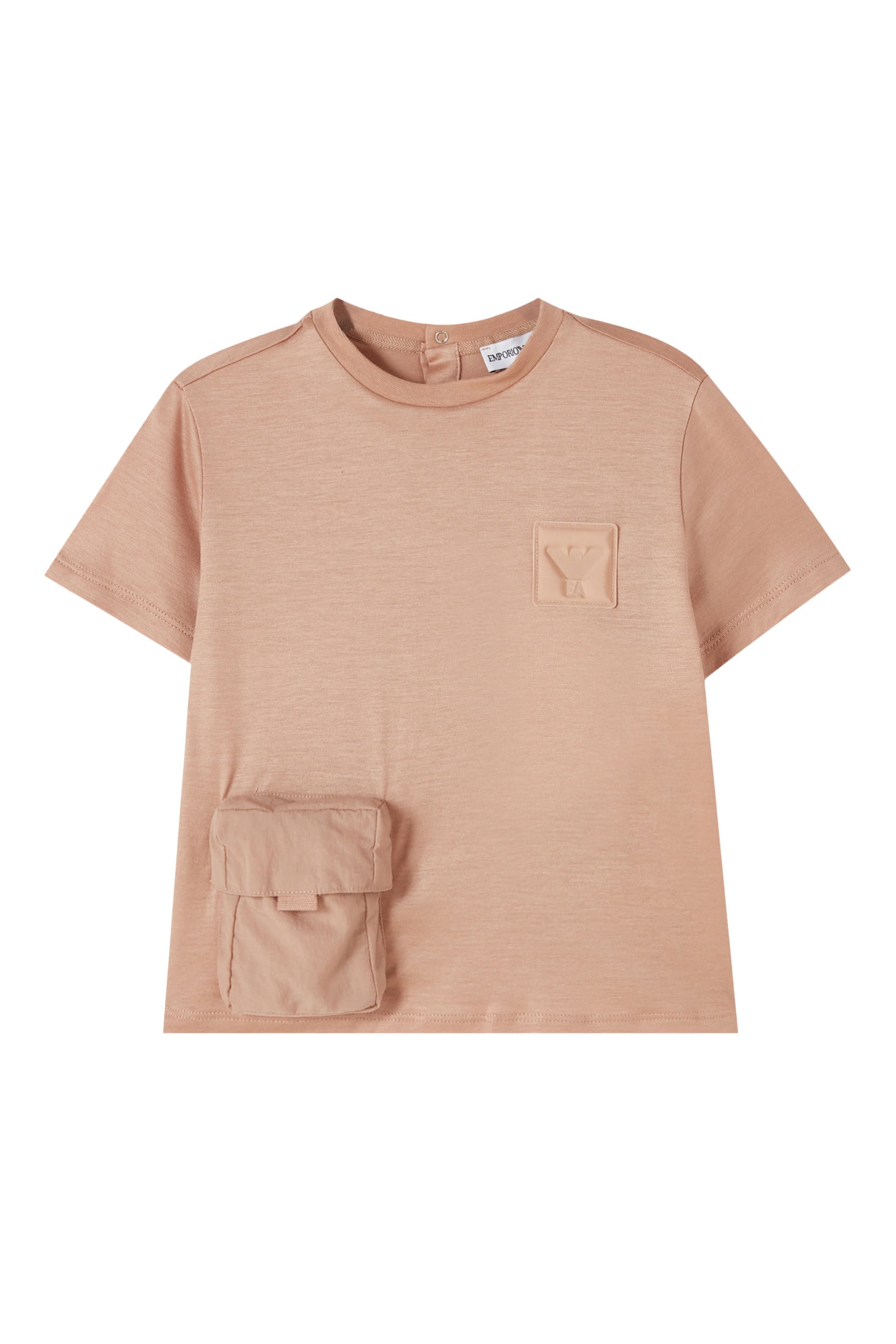 Kids Eagle Logo Patch & Pocket Detail T-Shirt 