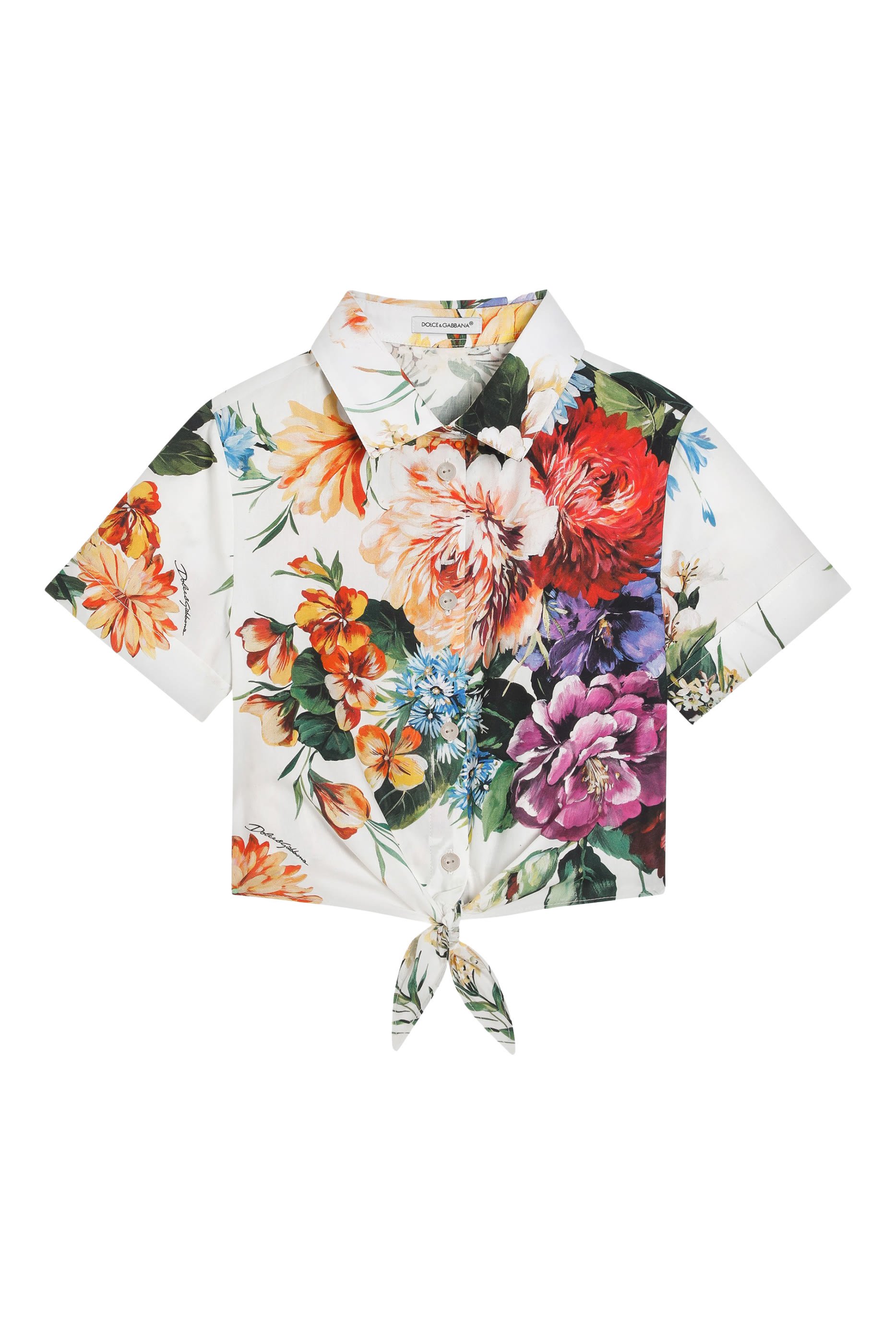 Kids Flower Print Poplin Shirt