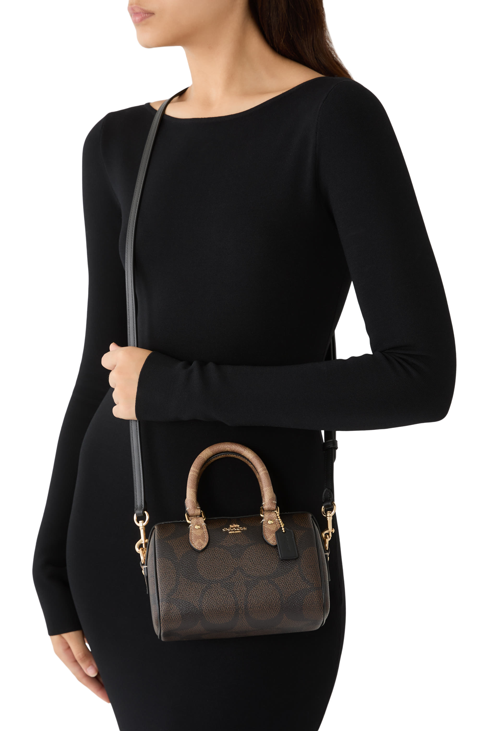 Mini Rowan Crossbody Bag in Blocked Signature Canvas