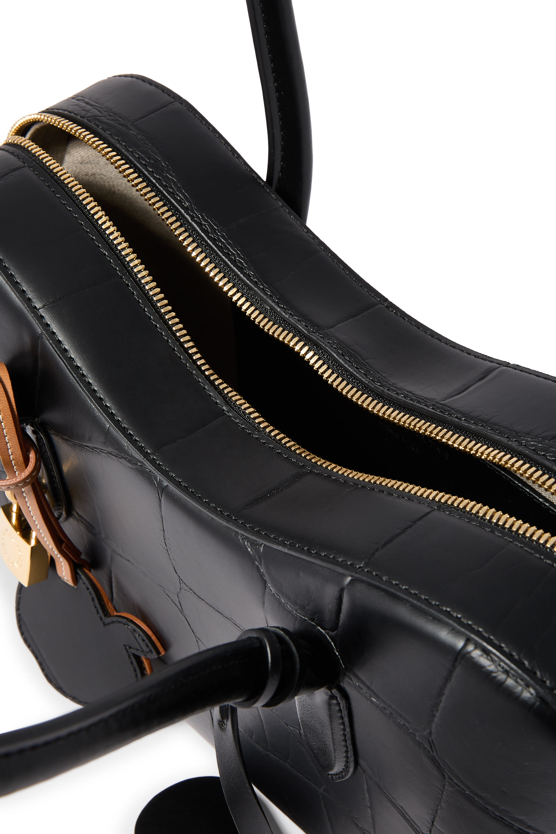 Ryder Crocodile-Embossed Shoulder Bag