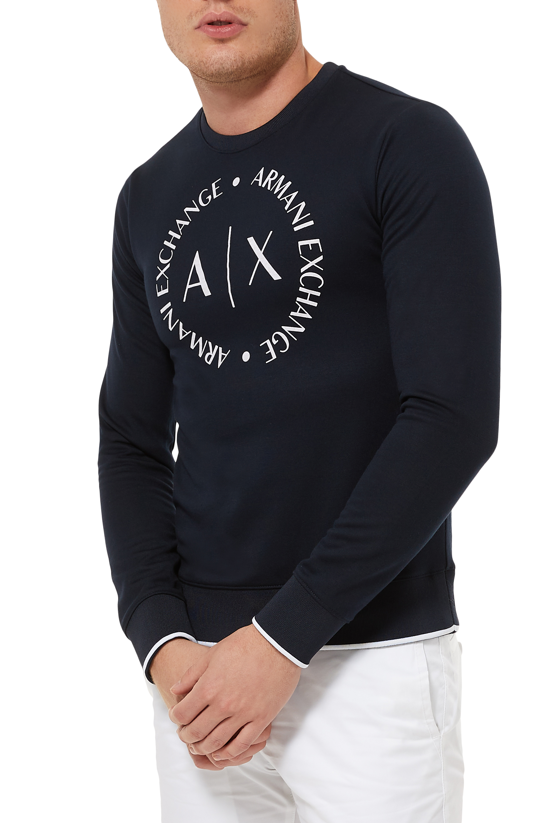 Buy Armani Exchange Circle Logo Sweatshirt for Mens | Bloomingdale's Kuwait
