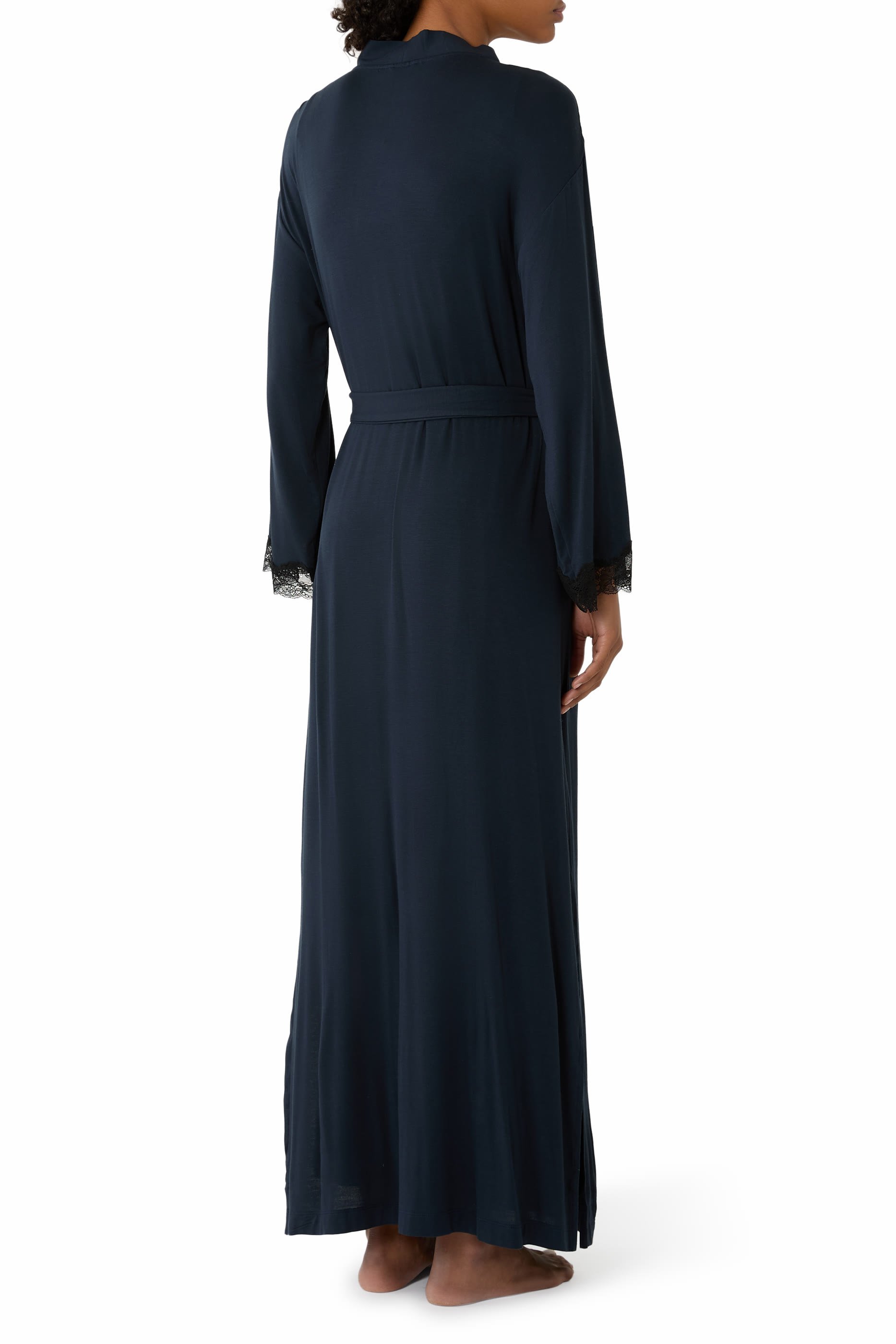  Jersey Lace Detail Maxi Robe 
