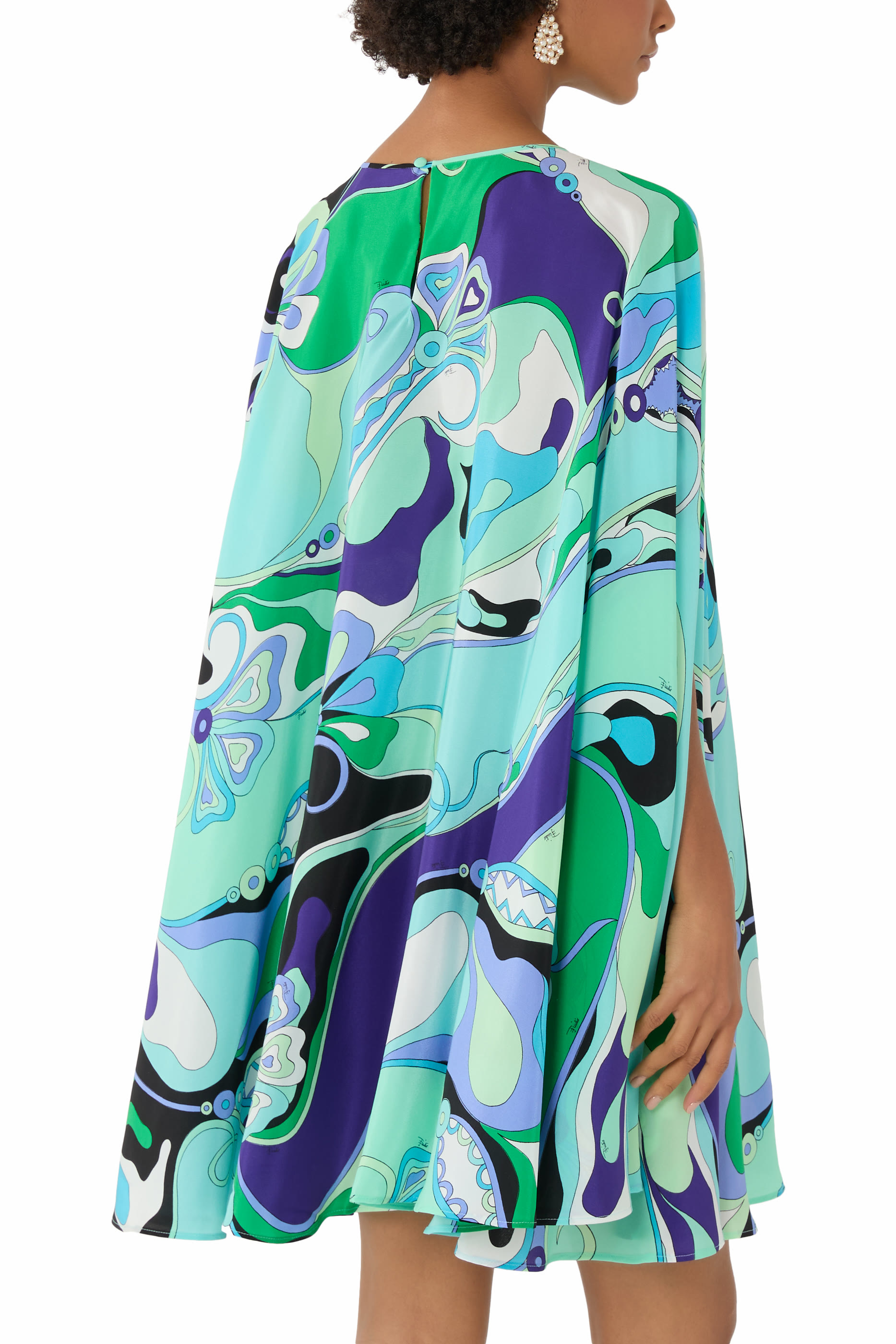 Orchidee Print Kaftan Dress