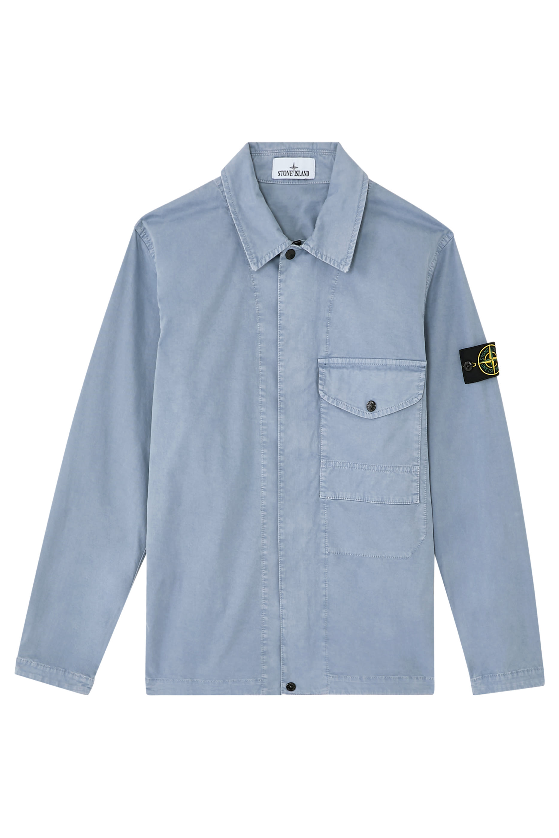  Organic Cotton Stretch Broken Twill Overshirt 