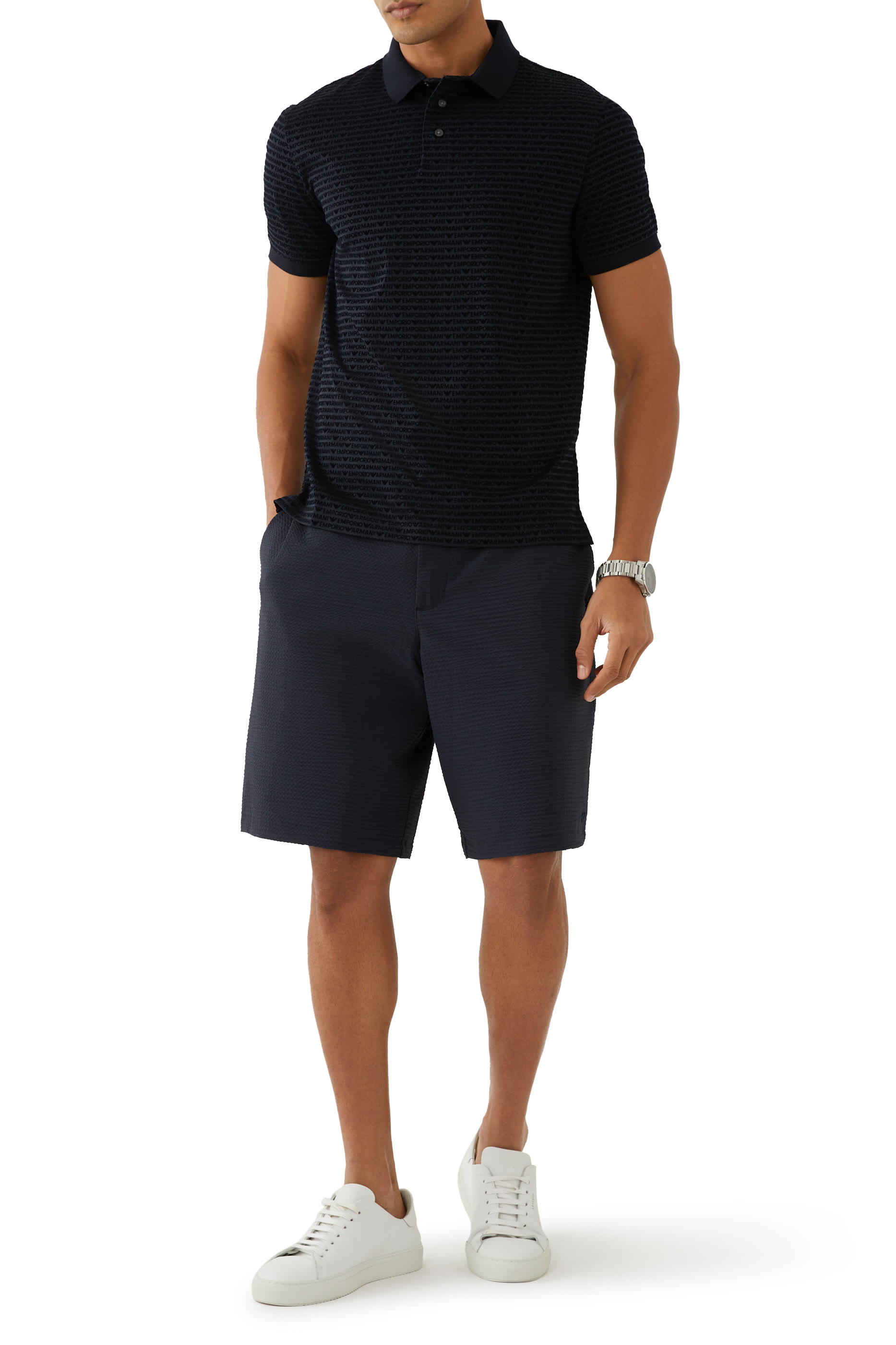 All-Over Flock Logo Lettering T-Shirt