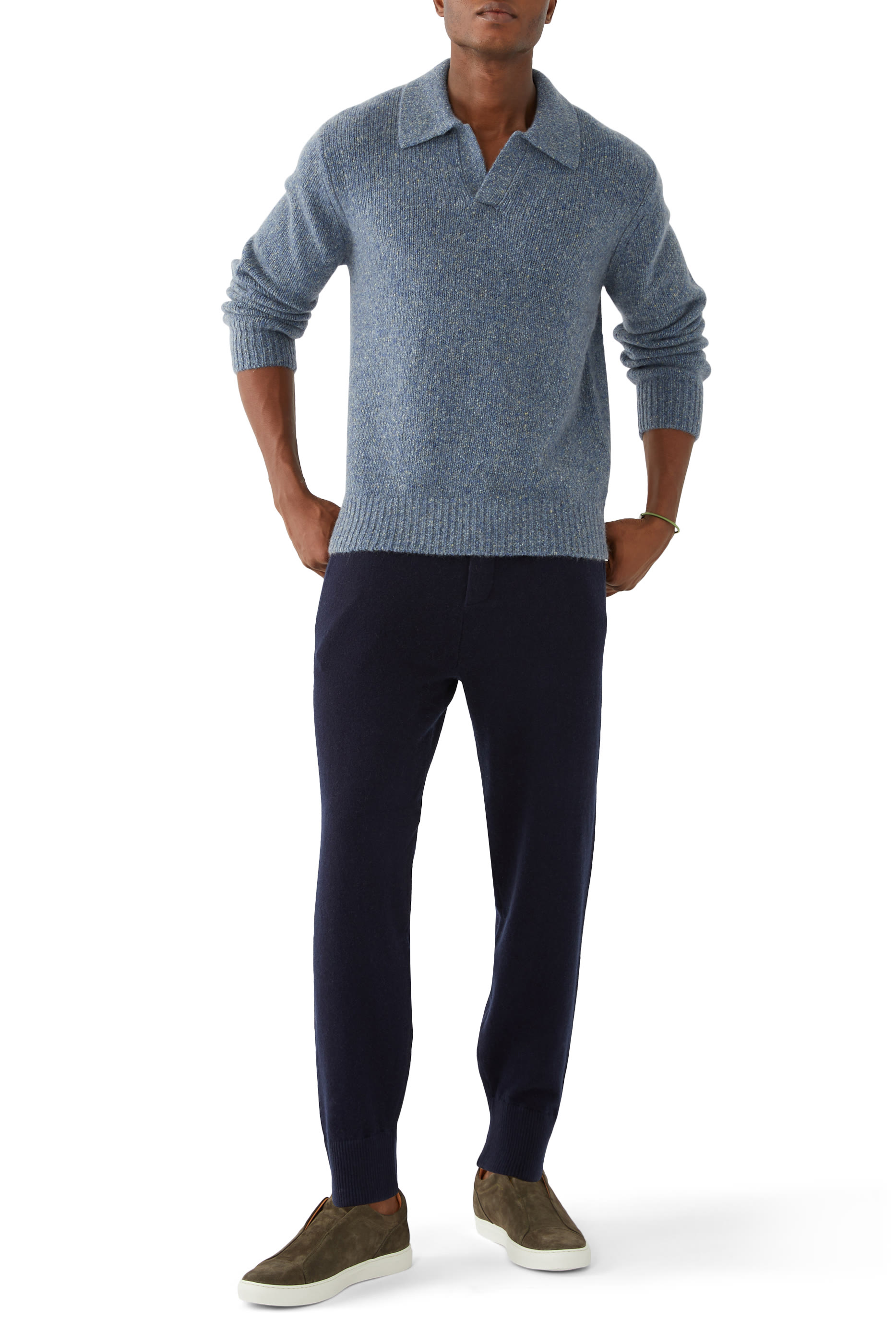 Split Mock Donegal Knit Polo