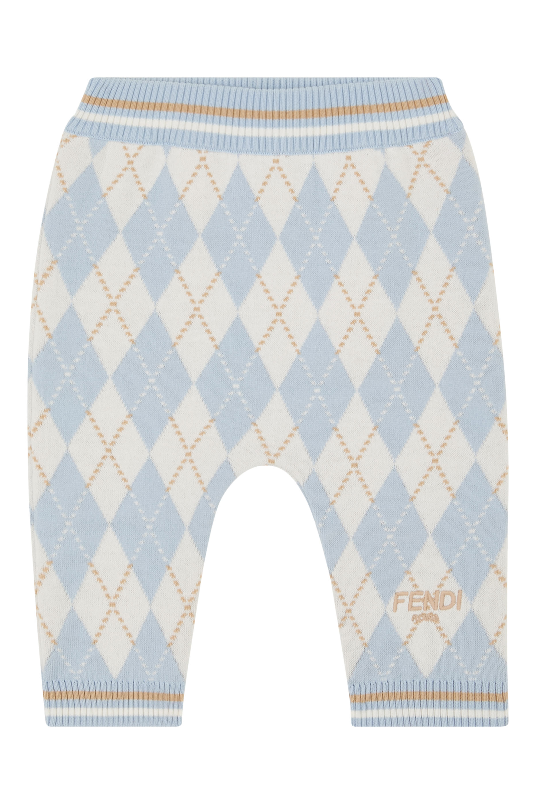 Kids Cotton Argyle Knit Pants