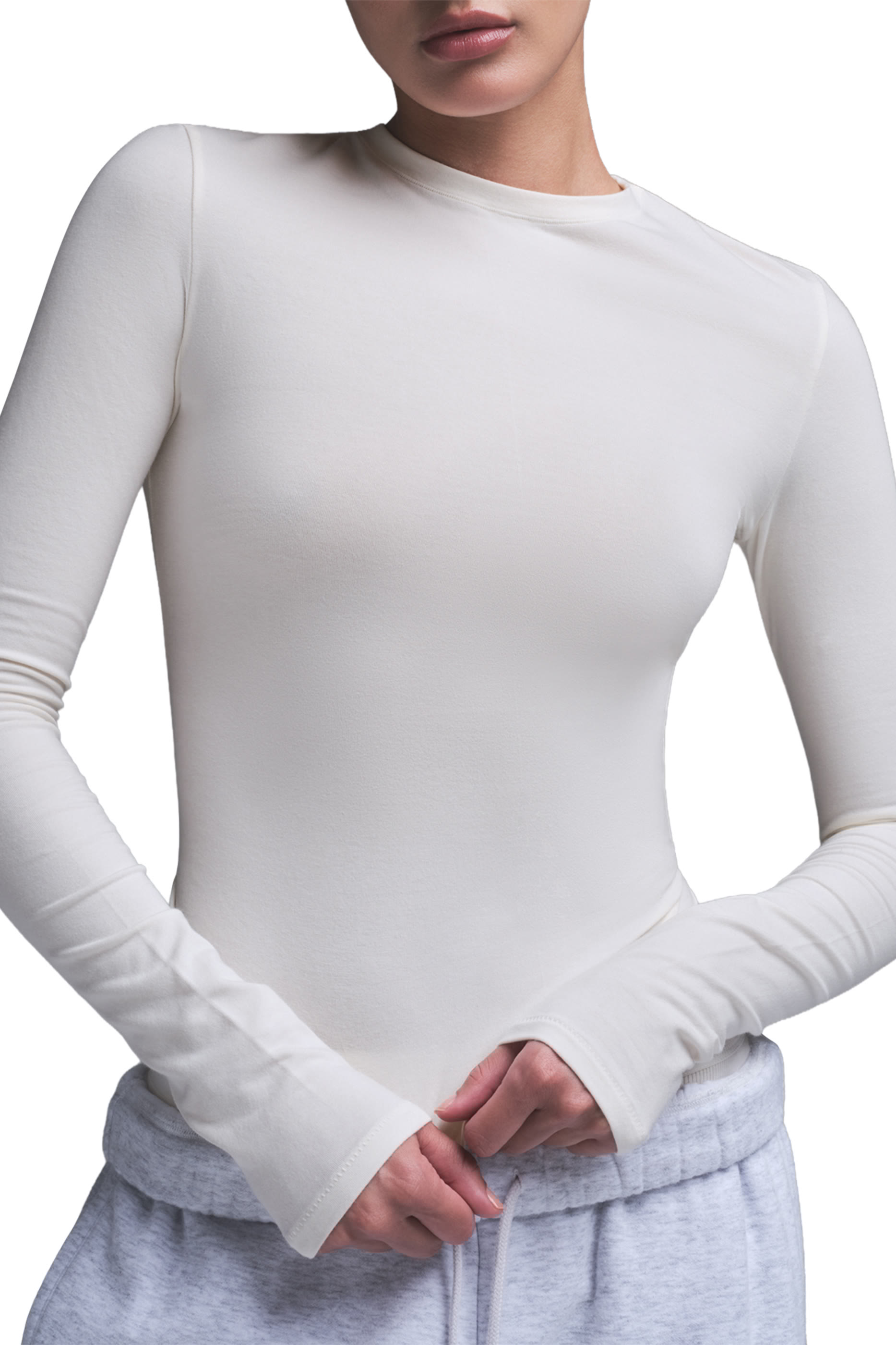  Cotton Jersey Long Sleeve T-Shirt