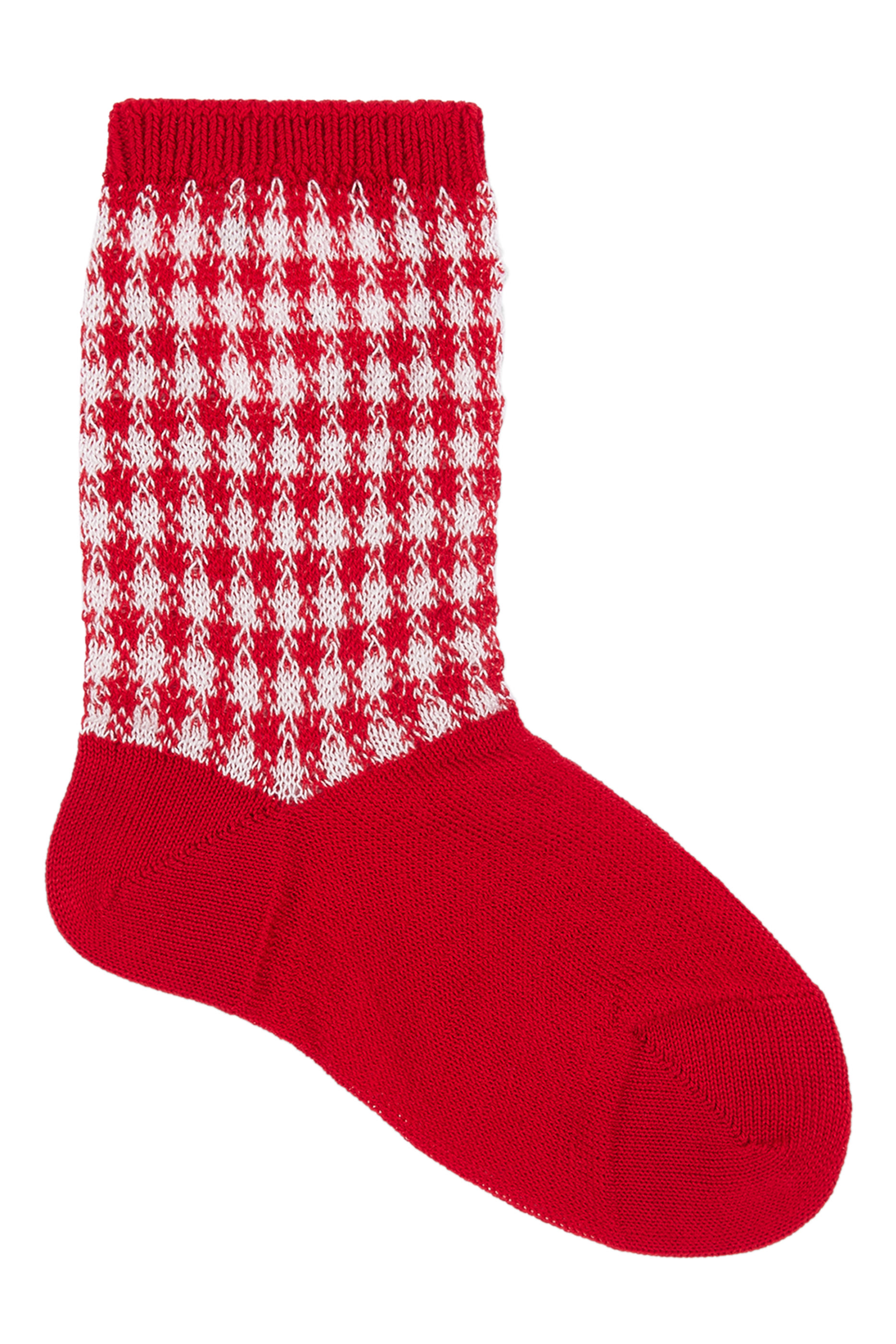 Kids Characters Patch Gingham Socks