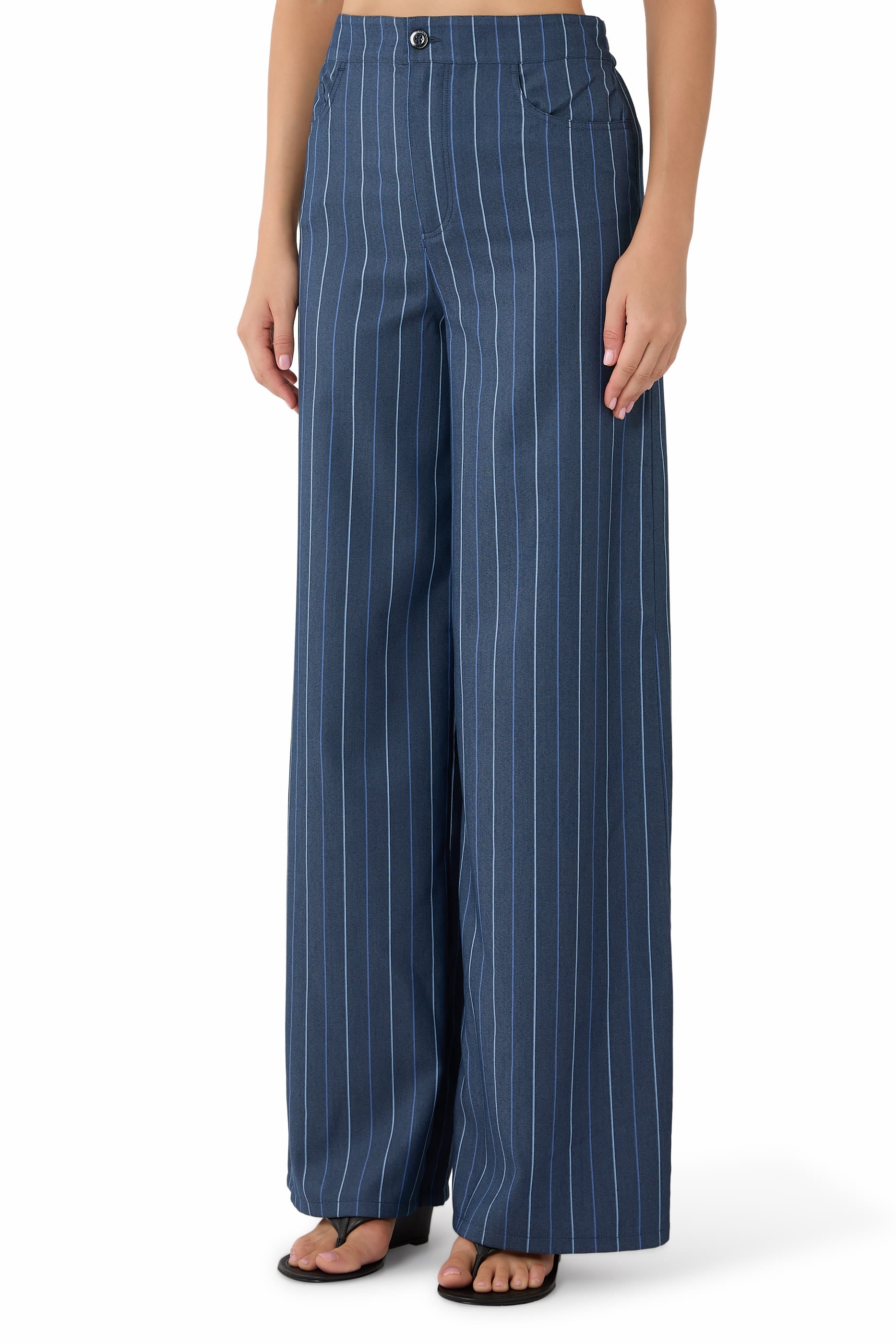 Jacquard Striped Denim Trousers