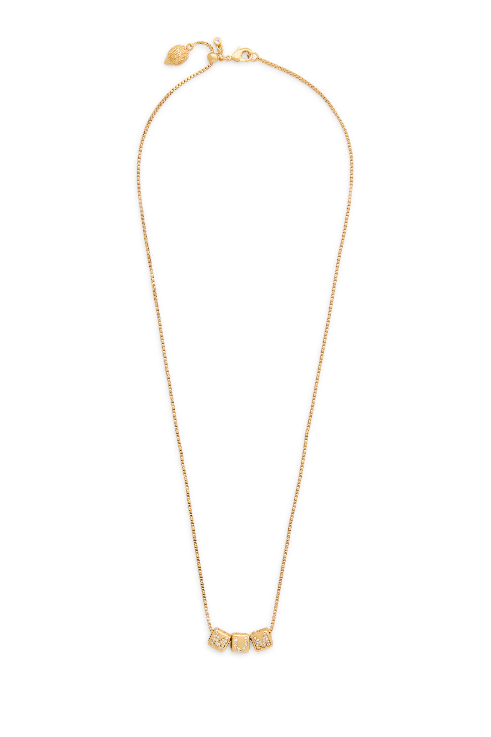 Mum Pendant, Brass & Cubic Zirconia