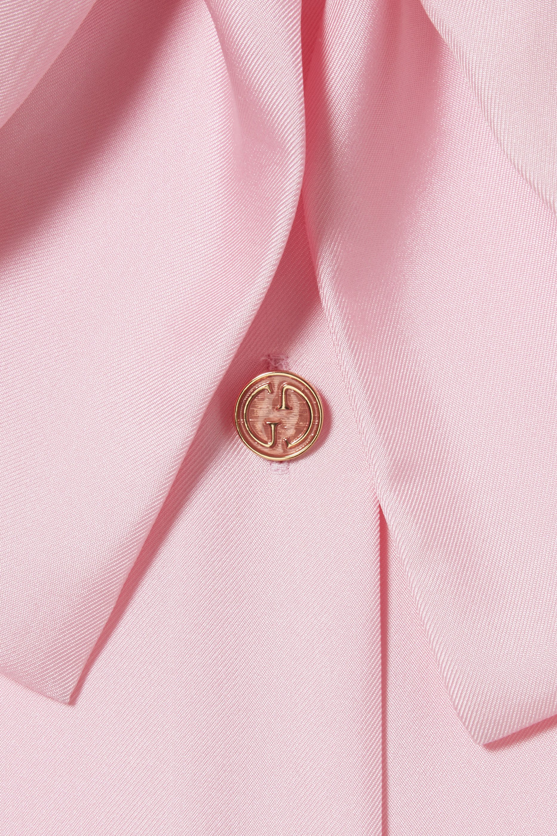 Self-Tie Bow Silk Twill Shirt