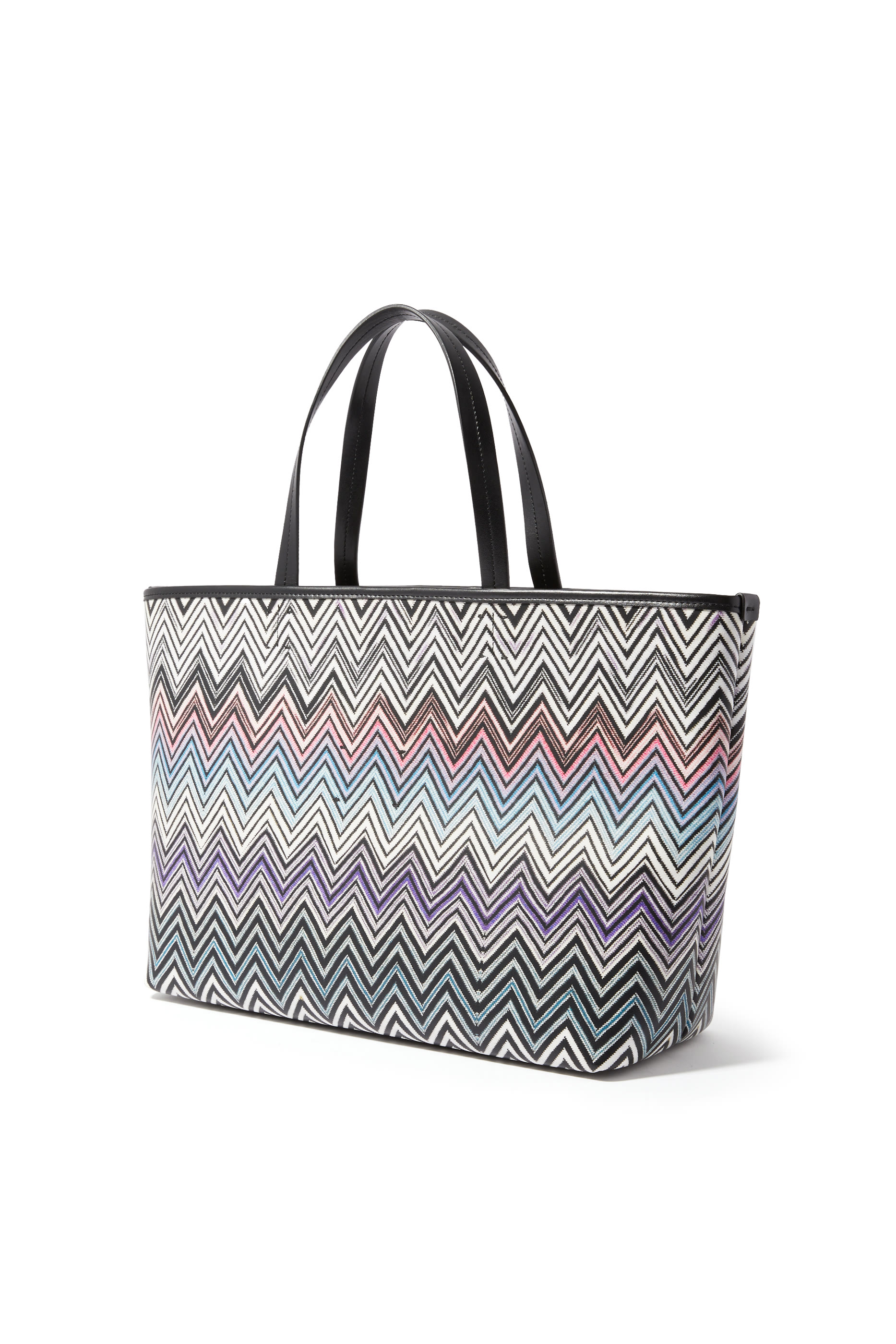 Zigzag Coated Fabric Medium Tote Bag