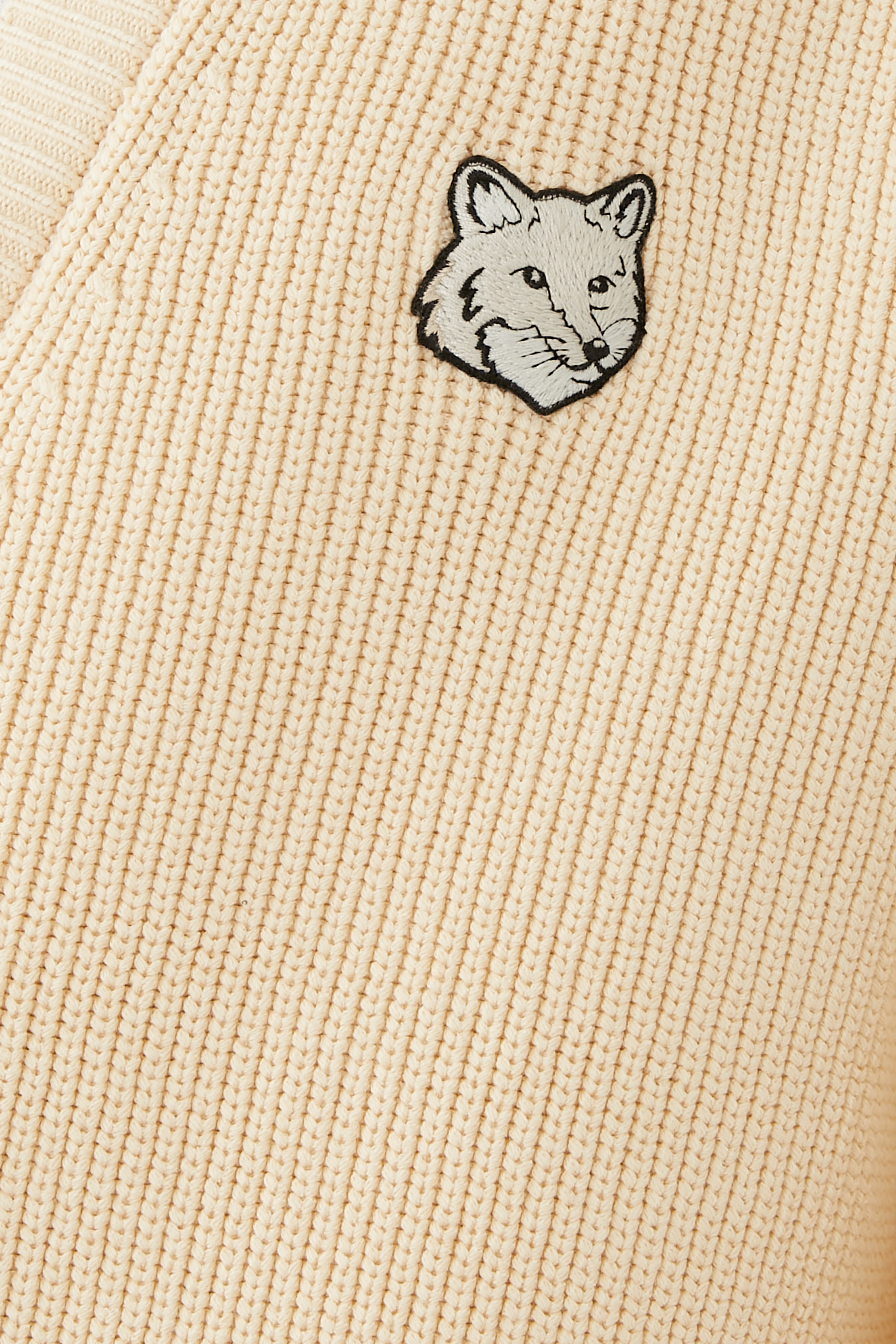 Bold Fox Head Patch Comfort Ribbed Cardigan