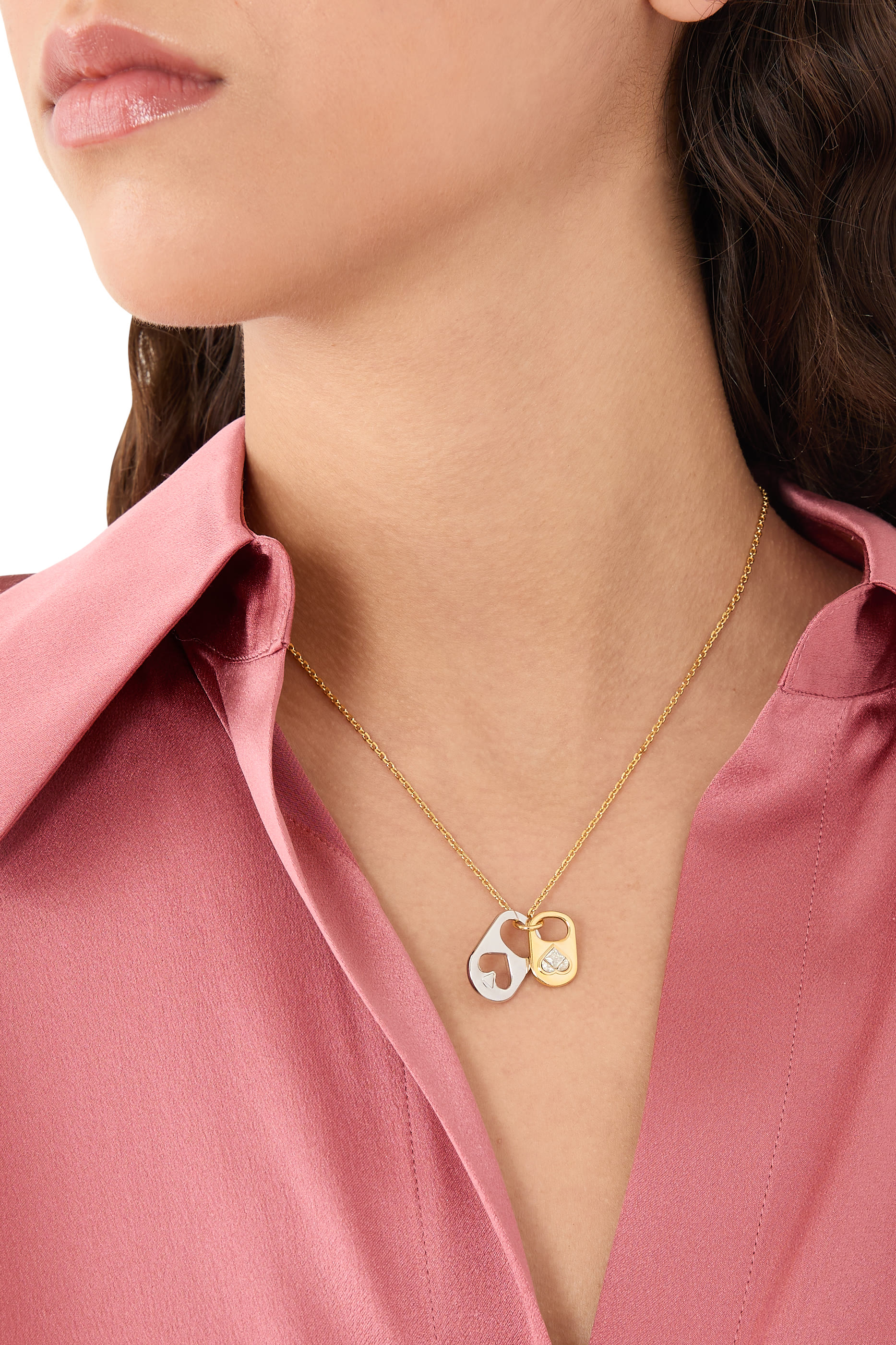 Snack Time Charm Pendant, Plated Metal & Cubic Zirconia