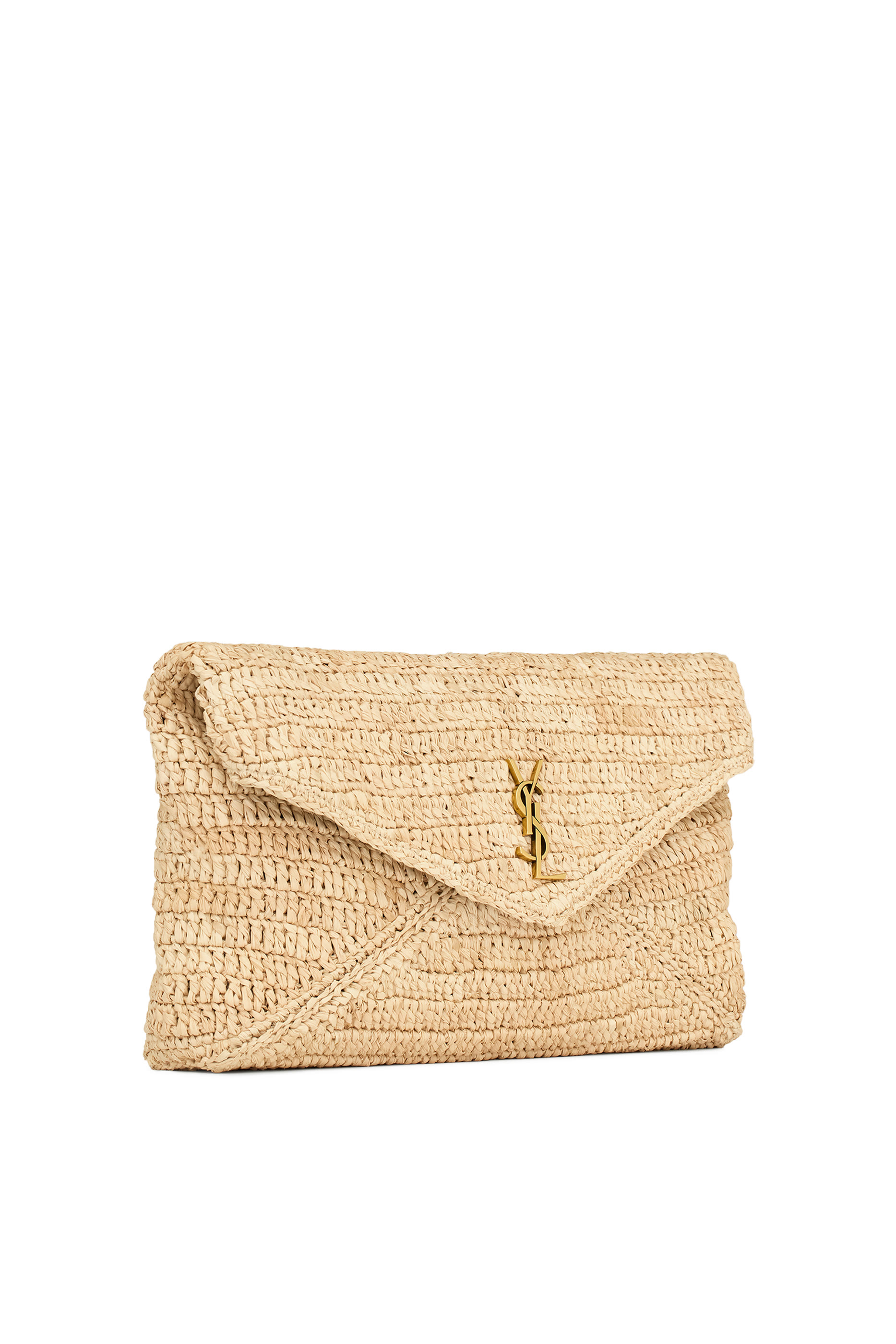 Cassandre Large Envelope Pouch in Raffia