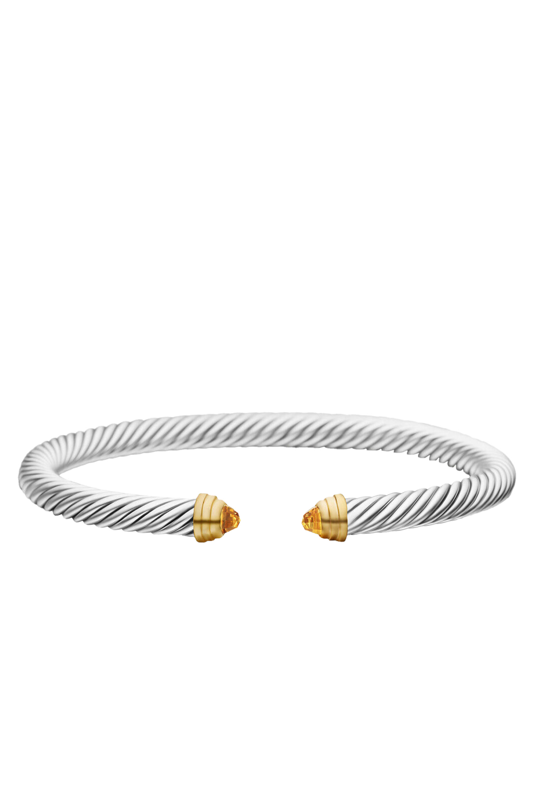 Classic Cable Bracelet, Sterling Silver, 14k Yellow Gold & Citrine