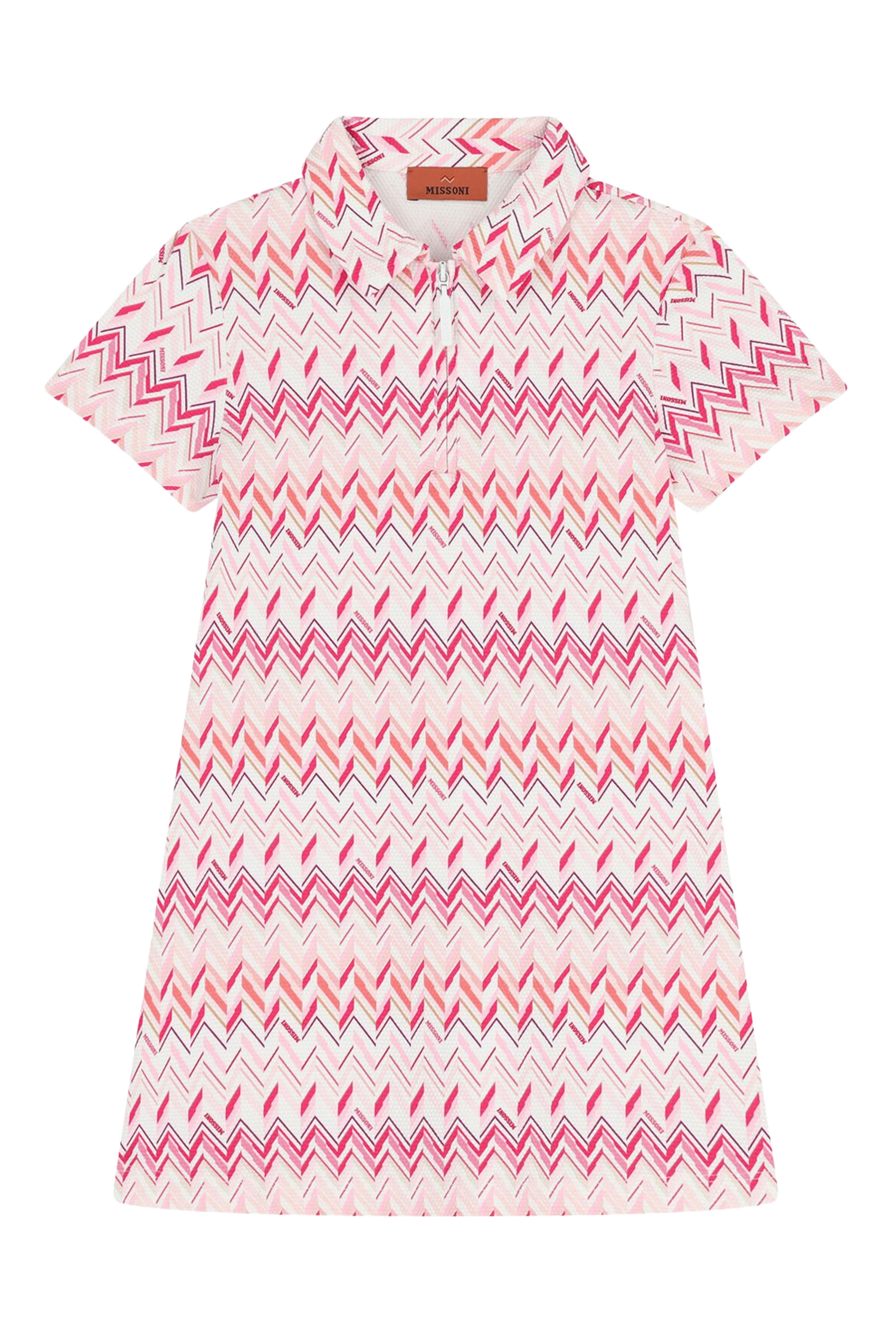 Kids Zigzag Print Polo Dress 