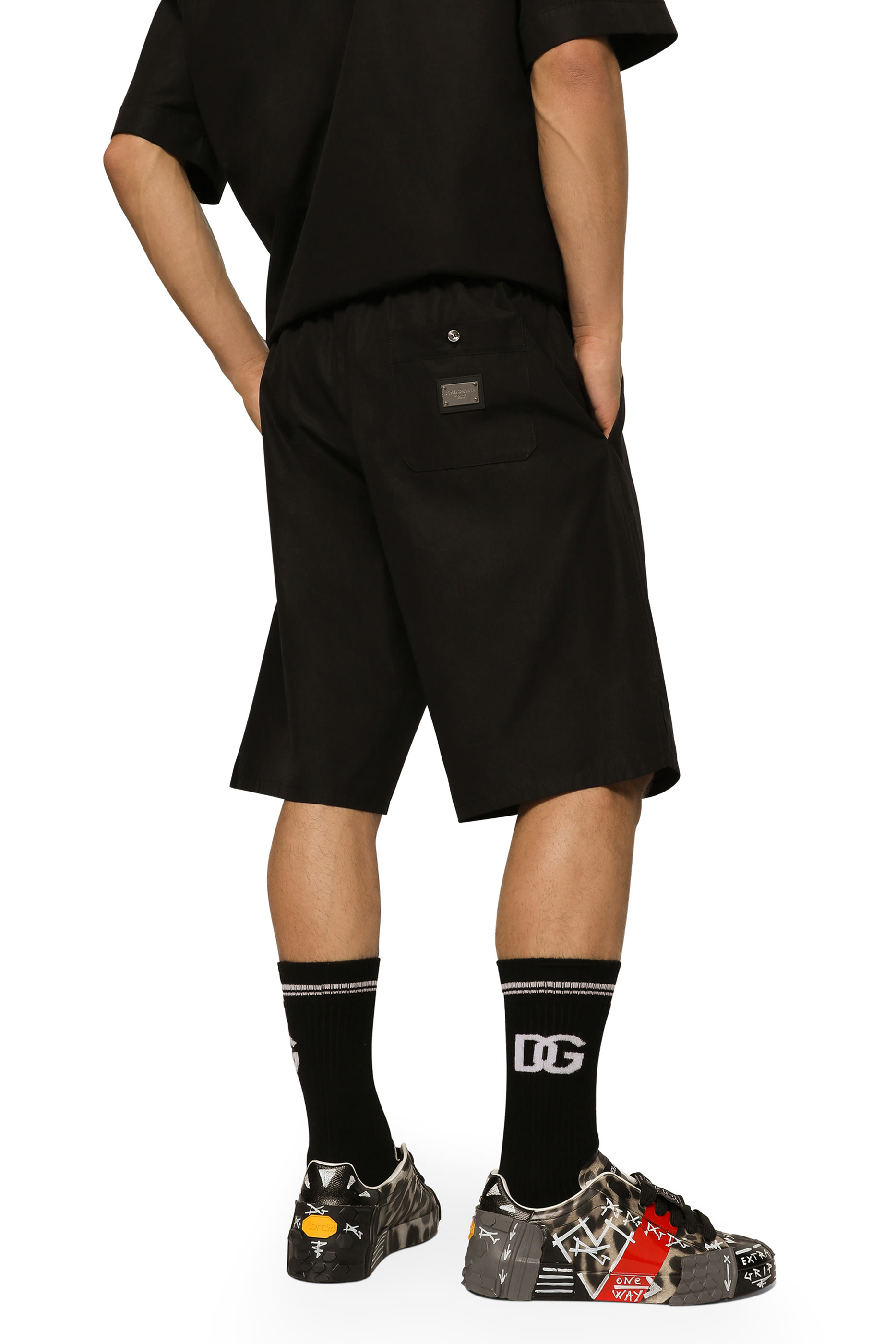 Logo Tag Cotton Jogging Shorts