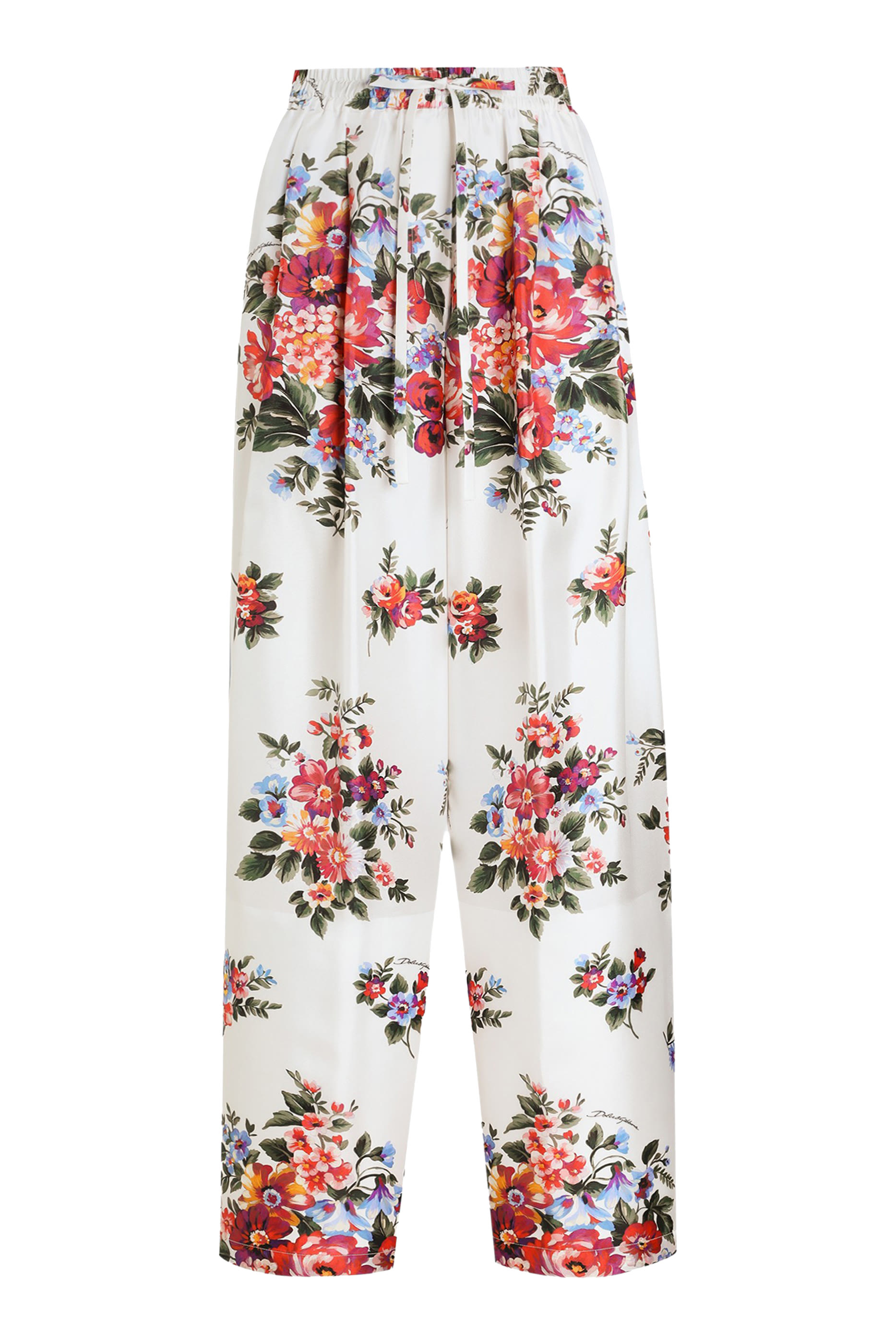 Flower Bouquet-Print Pants