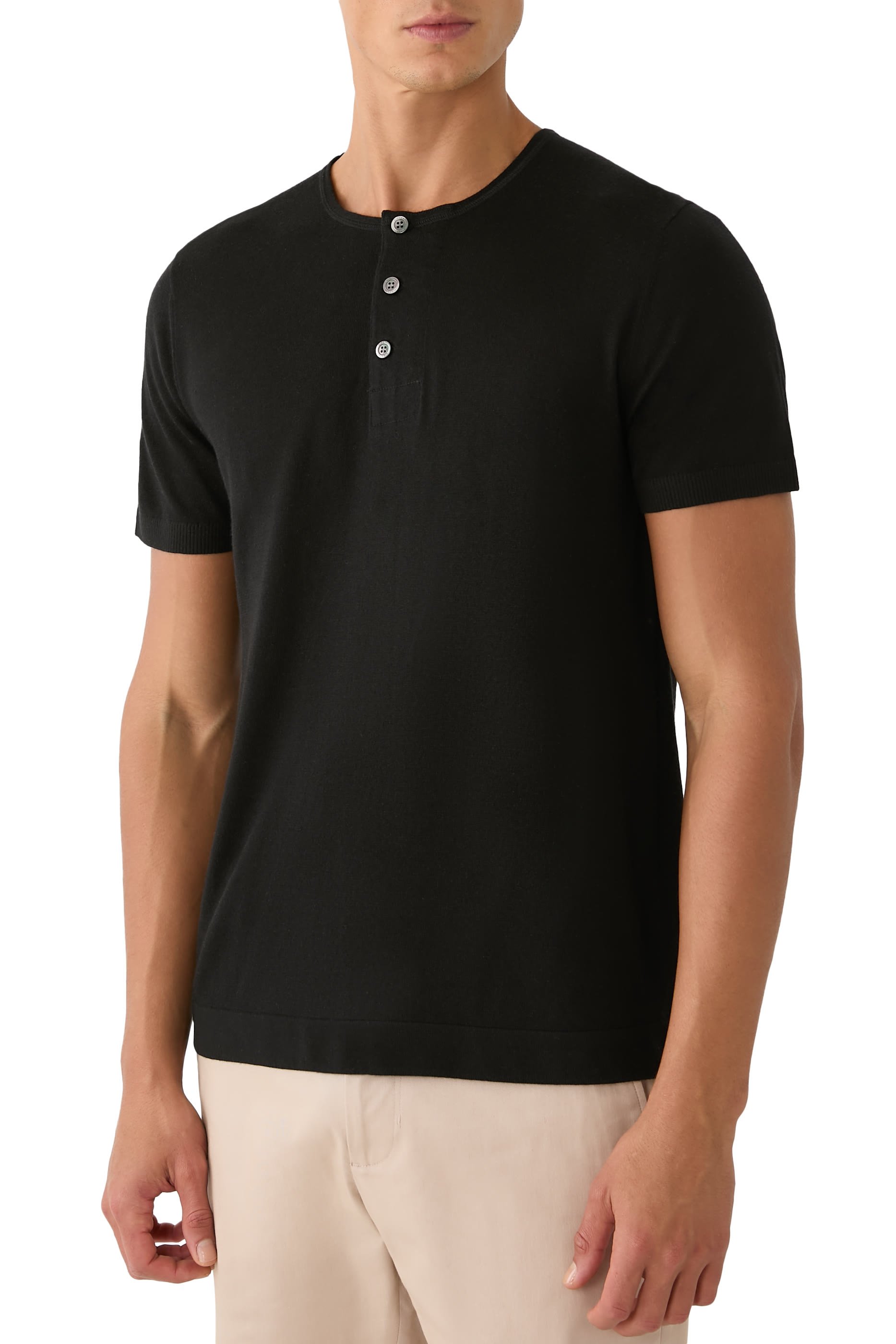 Hayes Silk Linen Henley Shirt