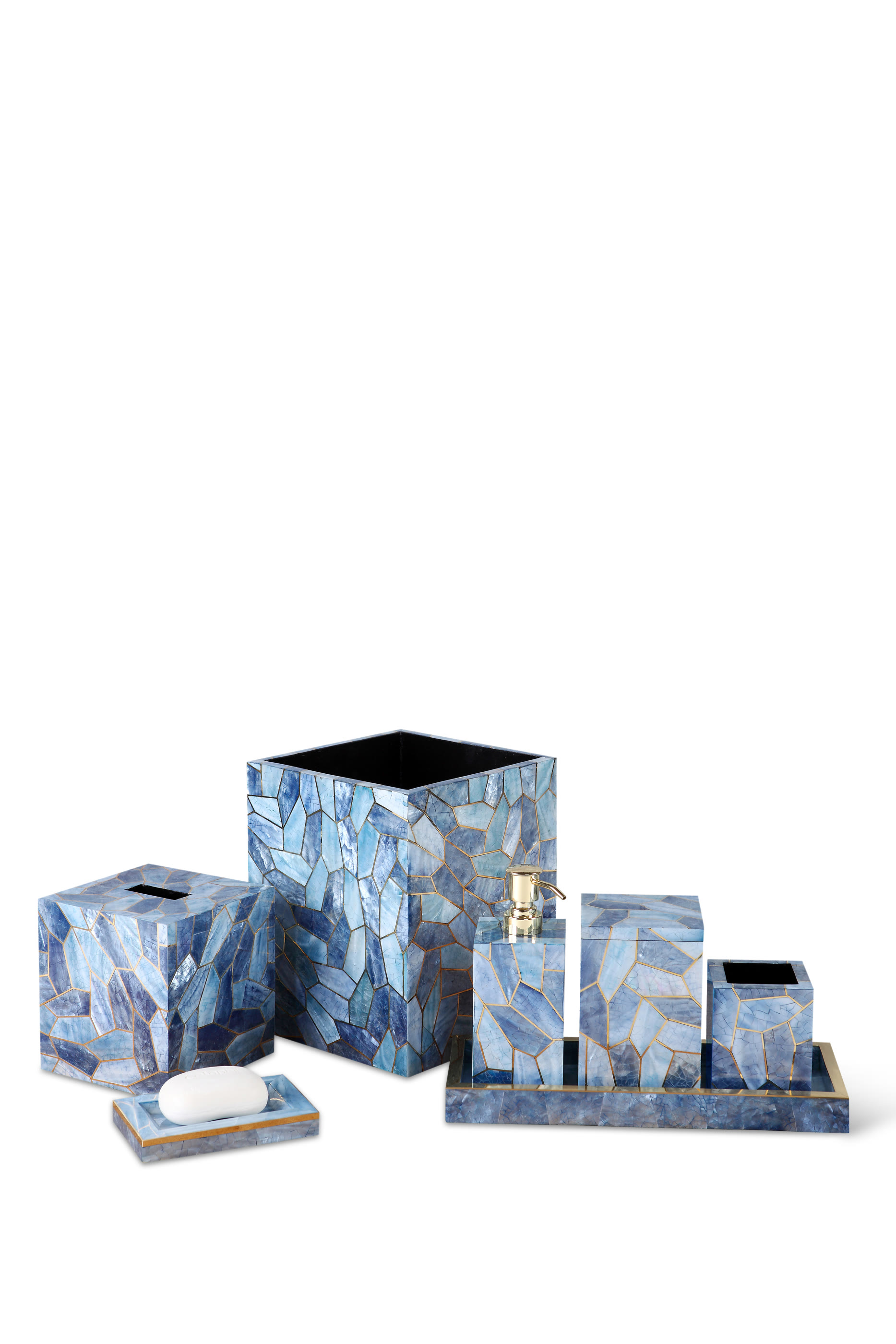 Francesca Shell and Brass Box with Cover