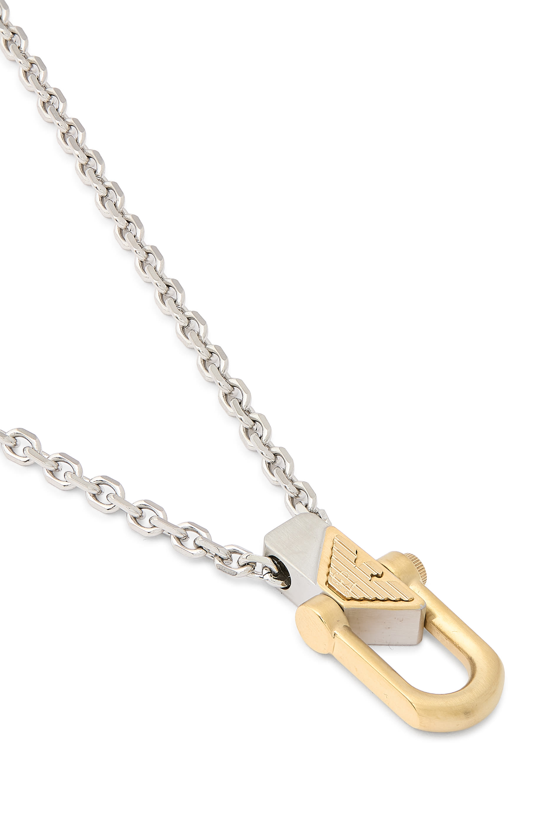 Two-Tone Stainless Steel Pendant Necklace