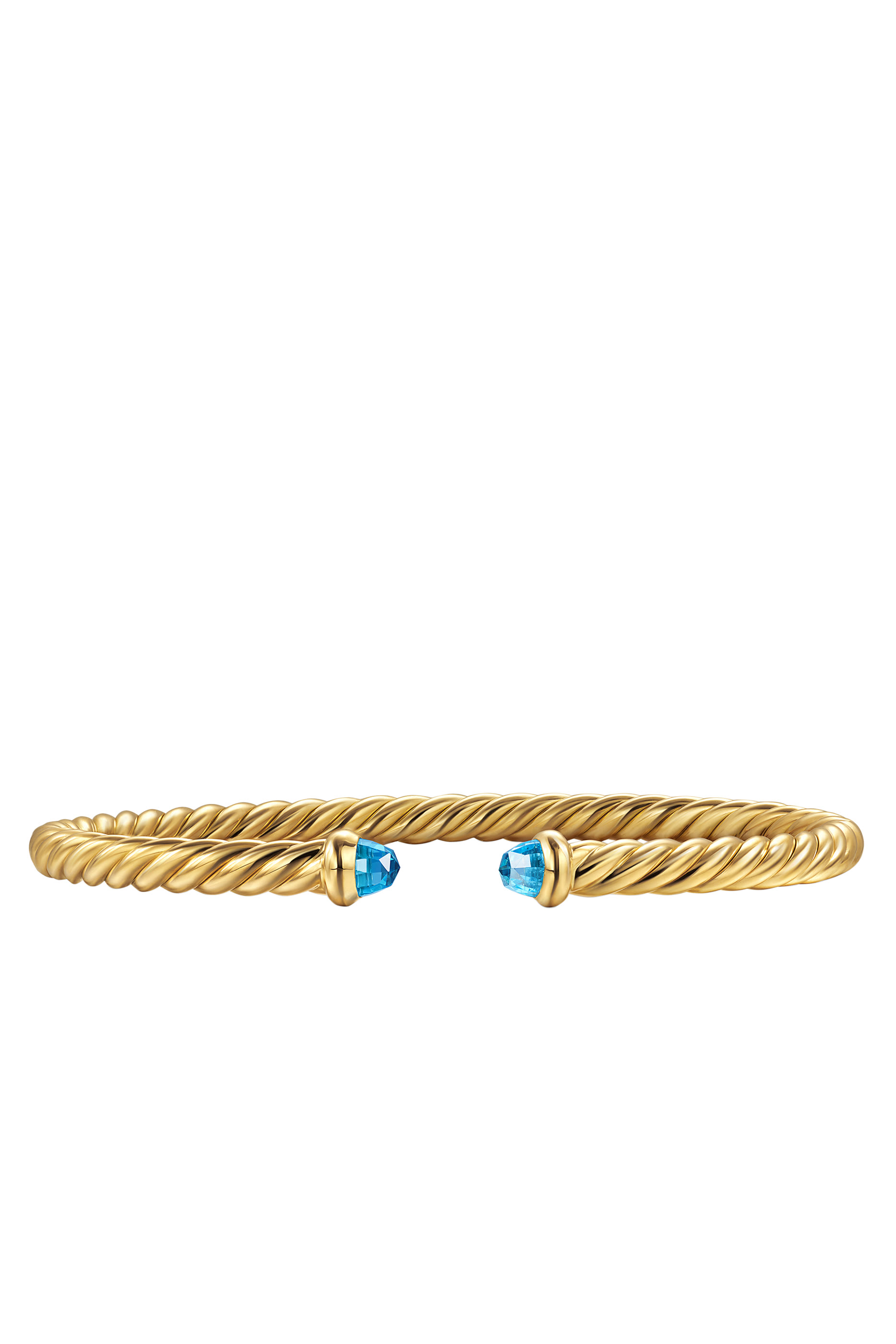 Cablespira® Flex Bracelet, 18k Yellow Gold & Blue Topaz