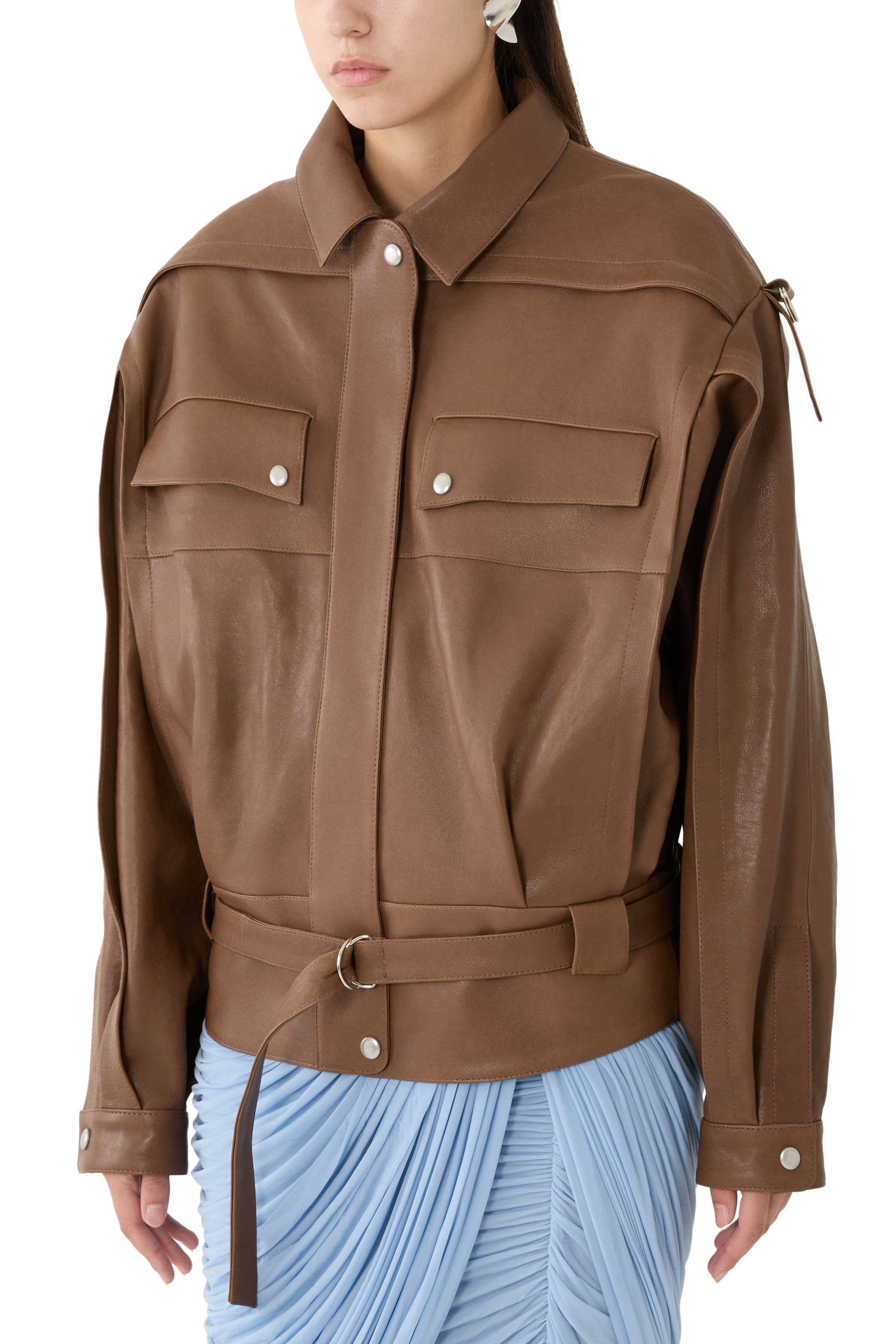  Oversized Leather Jacket