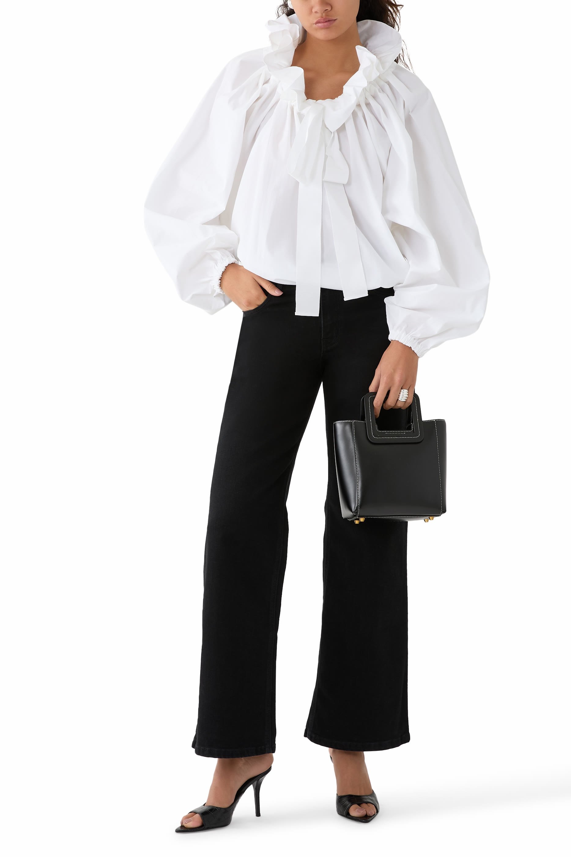 Puff Sleeve Poplin Top