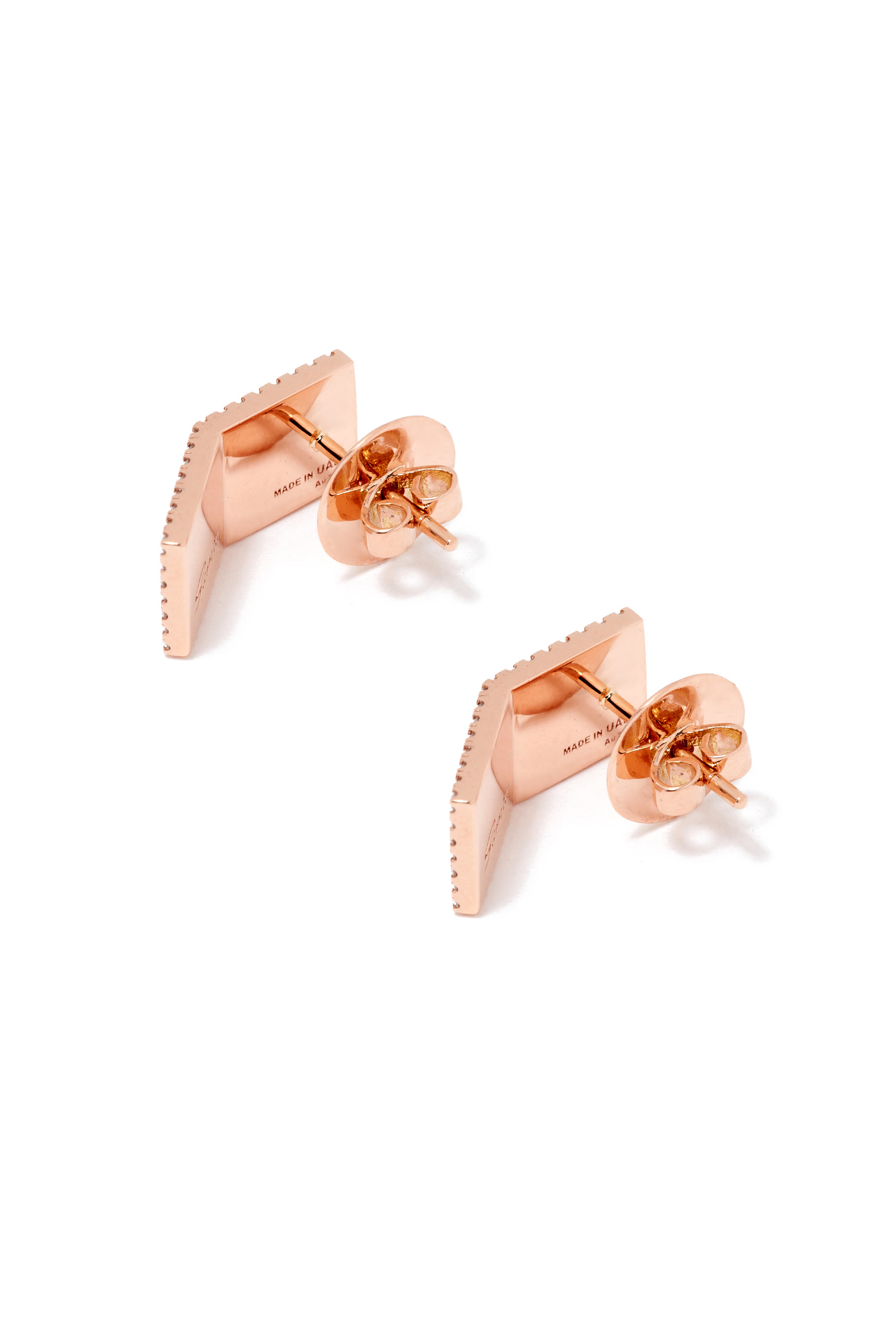 Oud Turath Diamond Earrings, 18k Pink Gold & Mother-of-Pearl, Diamonds