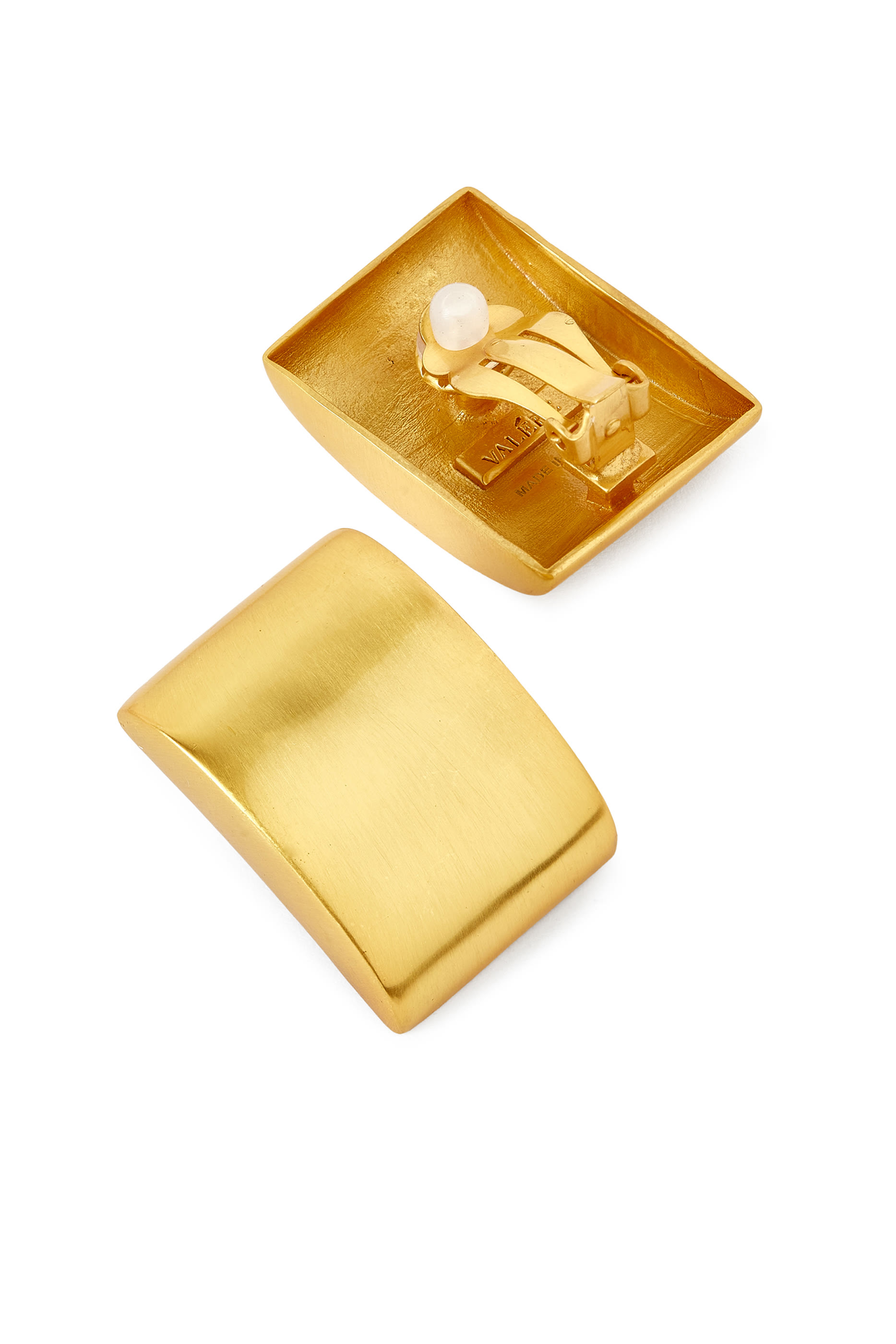 Sculpted Square Clip-On Earrings