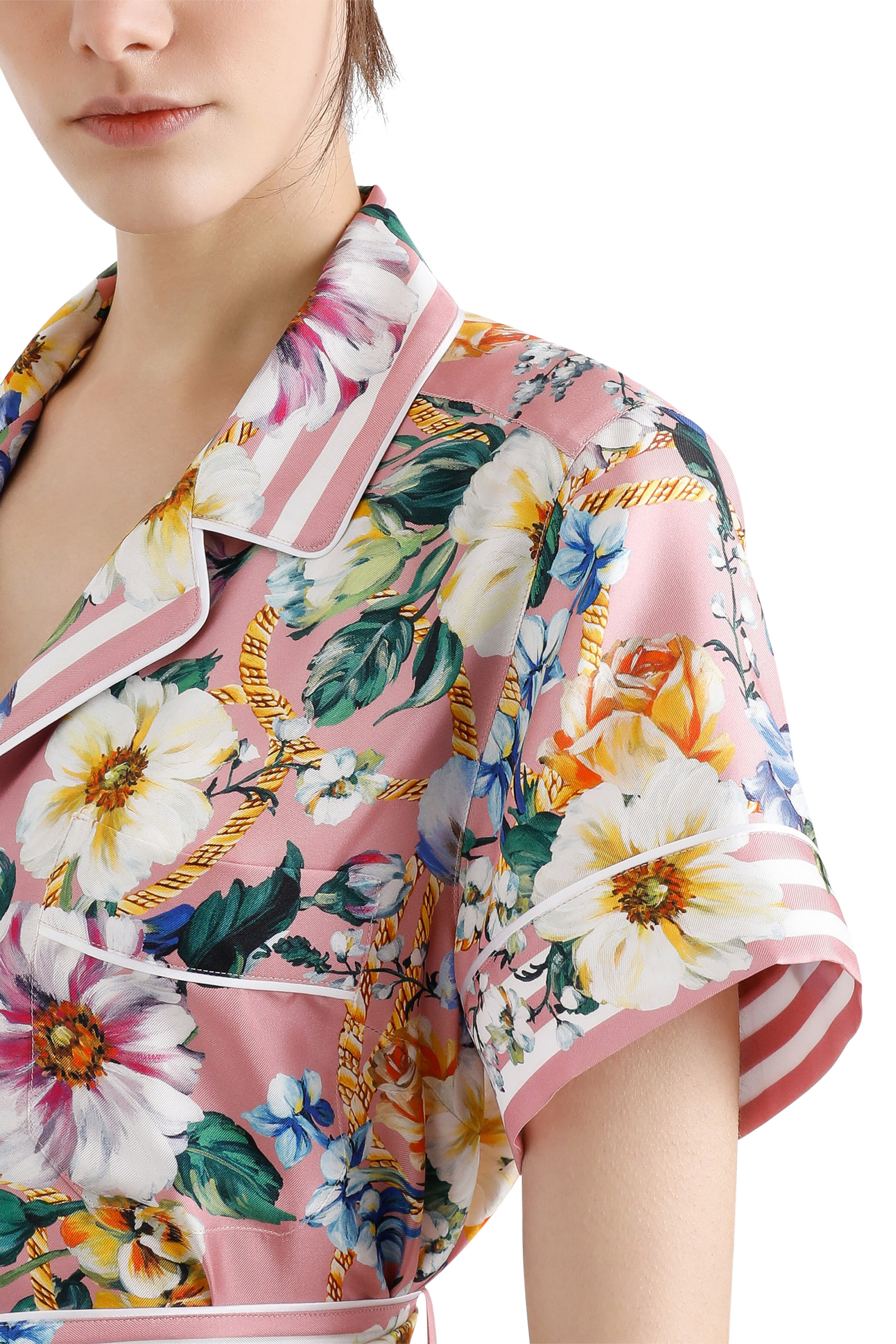 Floral-Print Silk Shirt