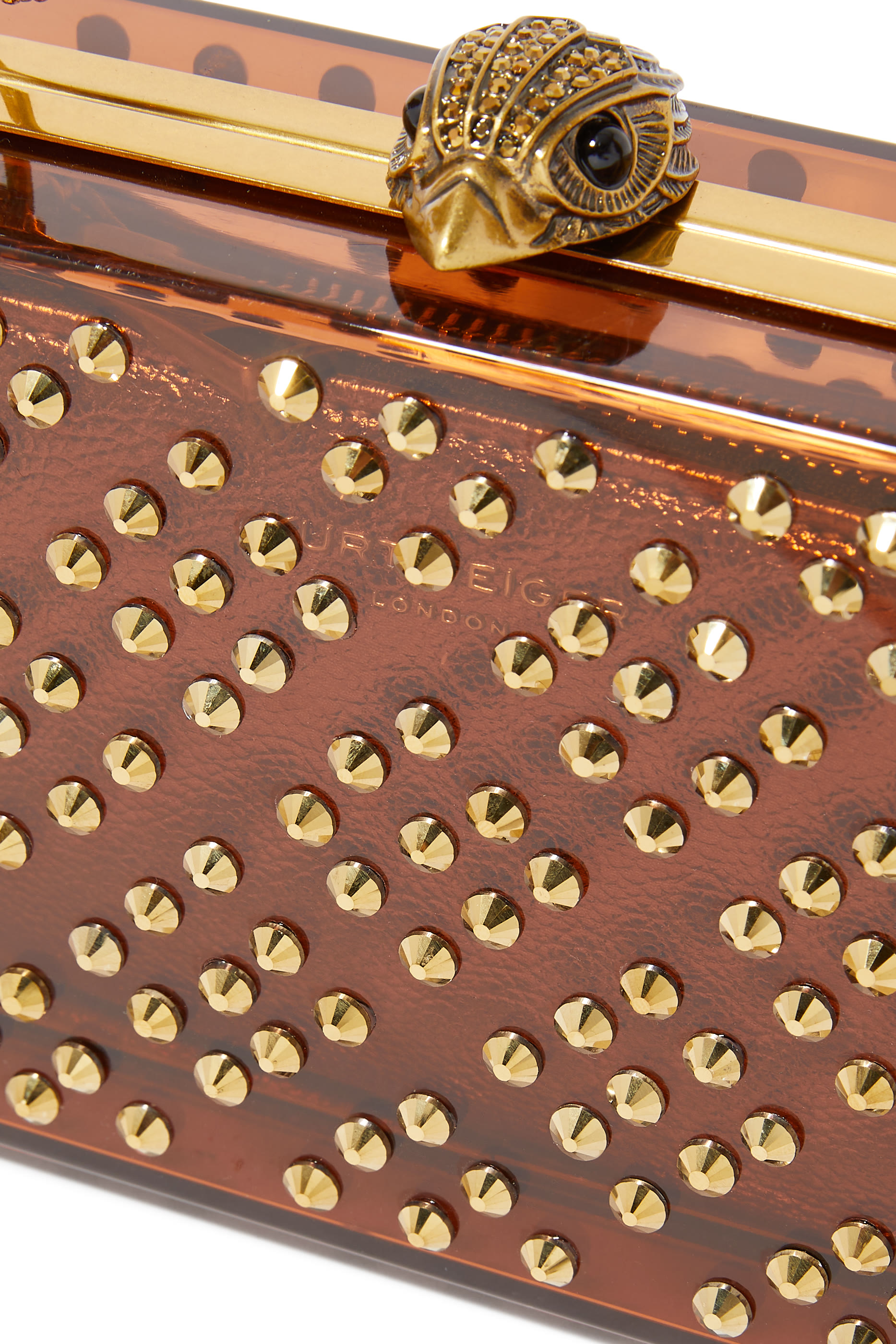 Tortoise Rhinestone Embellished Box Clutch